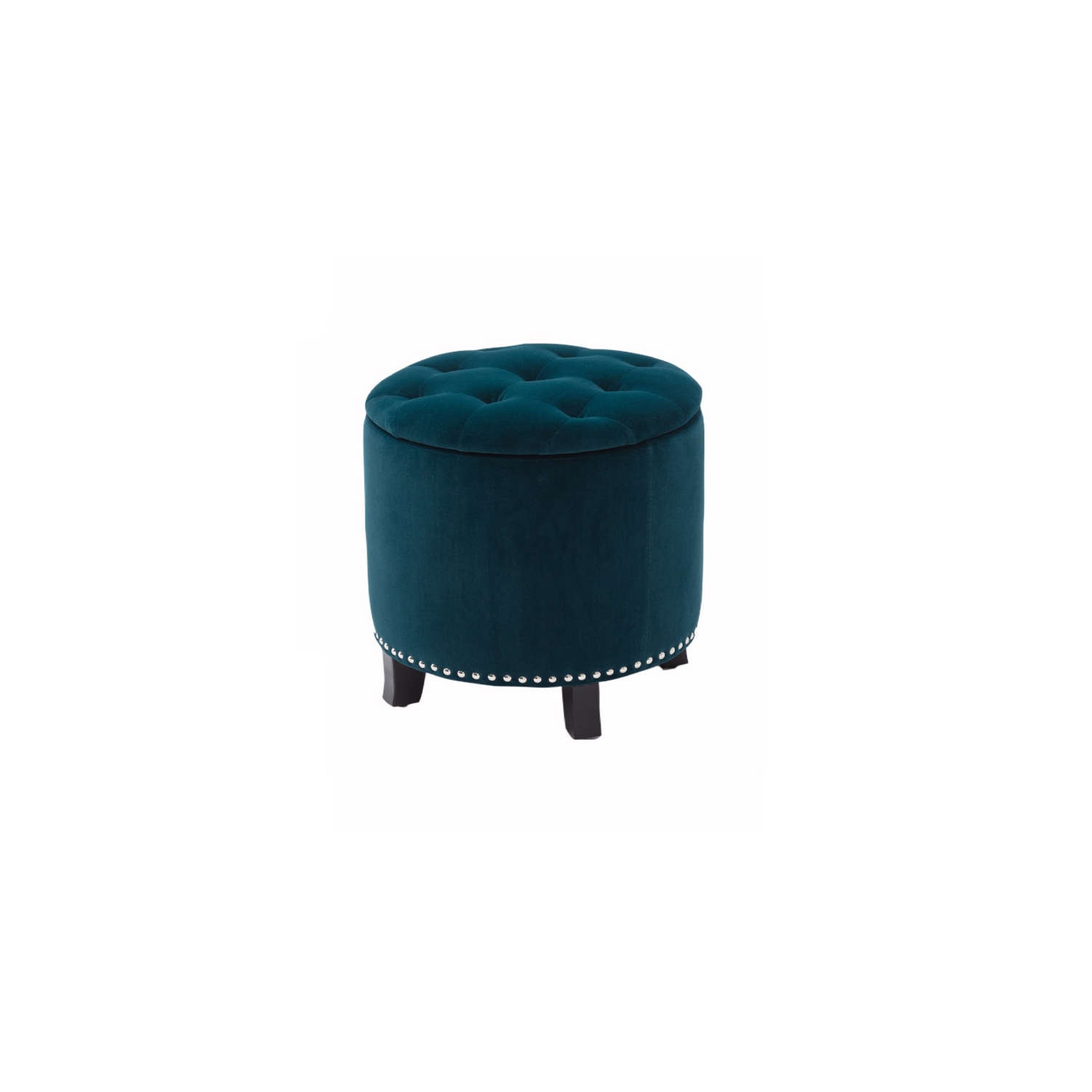 Denver Round Fabric Storage Ottoman