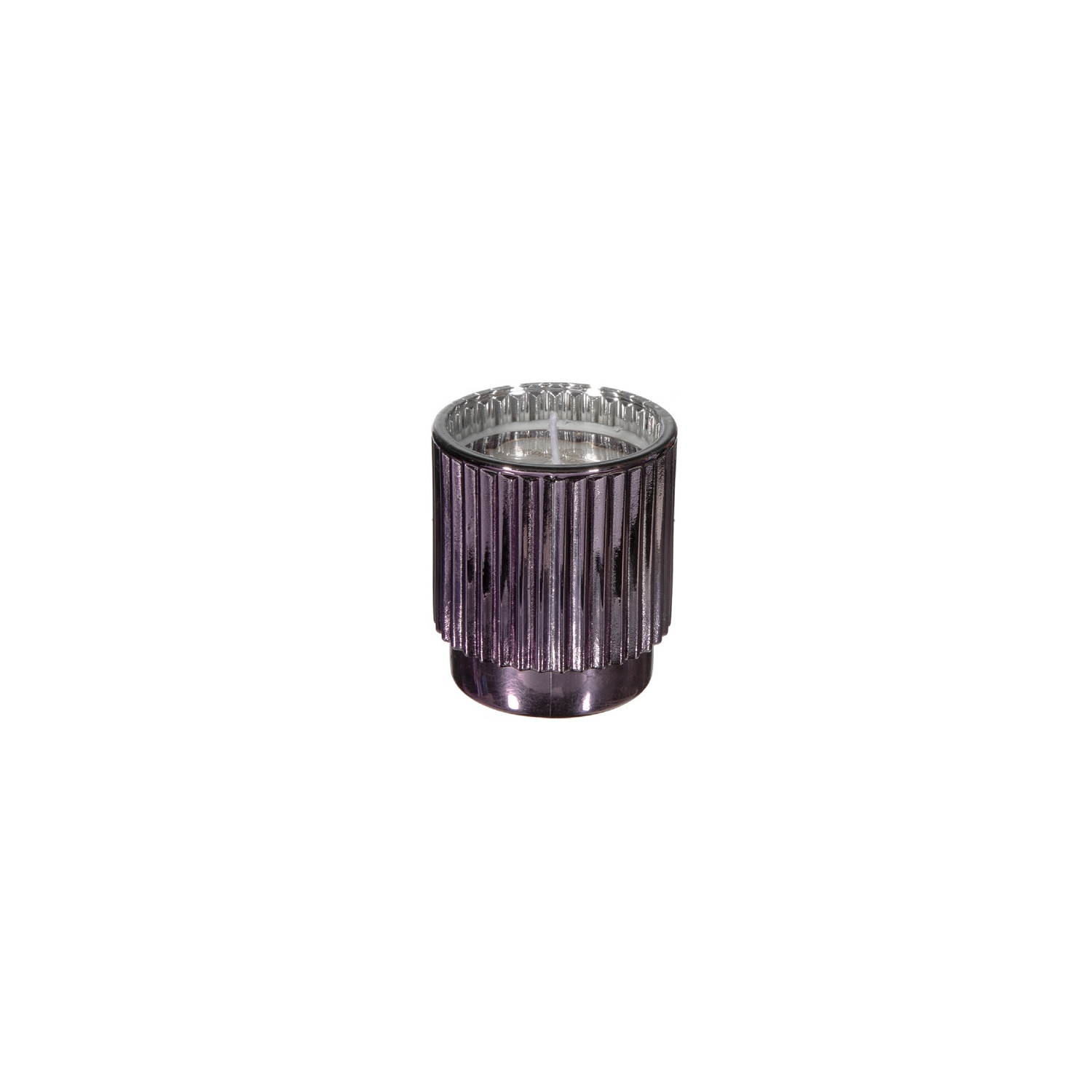 4.6 Oz Ribbed Electroplated Scented Candle - Set of 2
