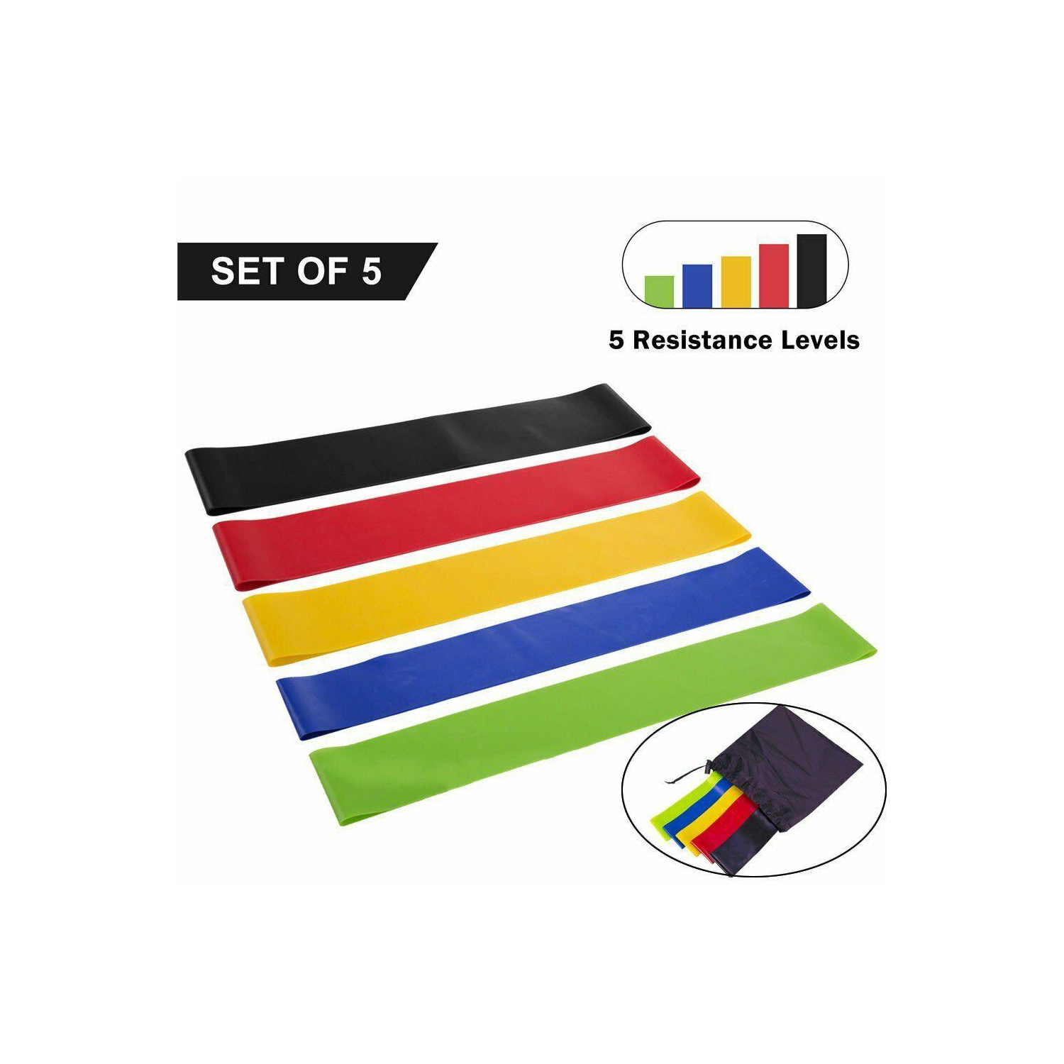 Nouvelles bandes de résistance pour l’exercice de yoga 5 en un seul ensemble
