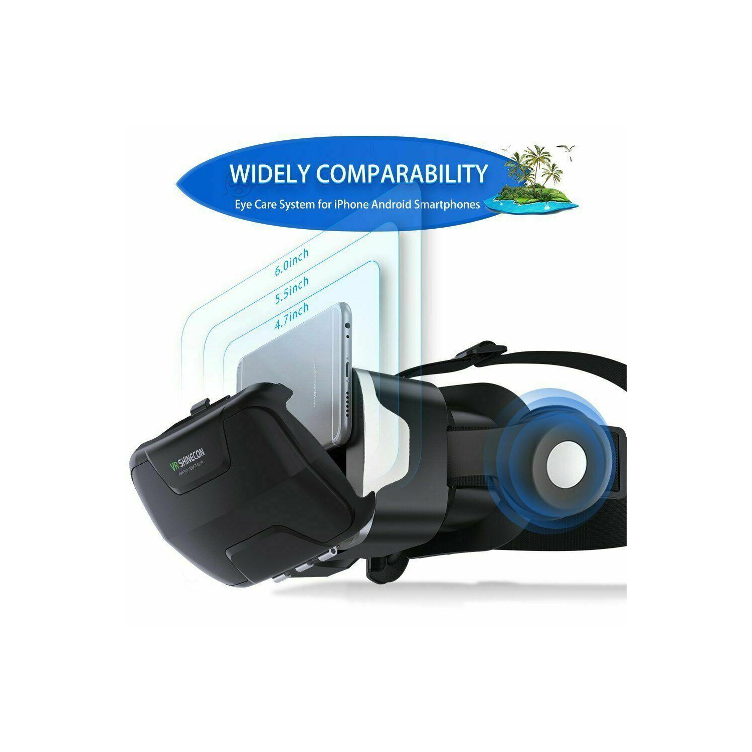 New Virtual Reality Headset VR 4.0 Box Goggles 3D Glasses For Android iPhone