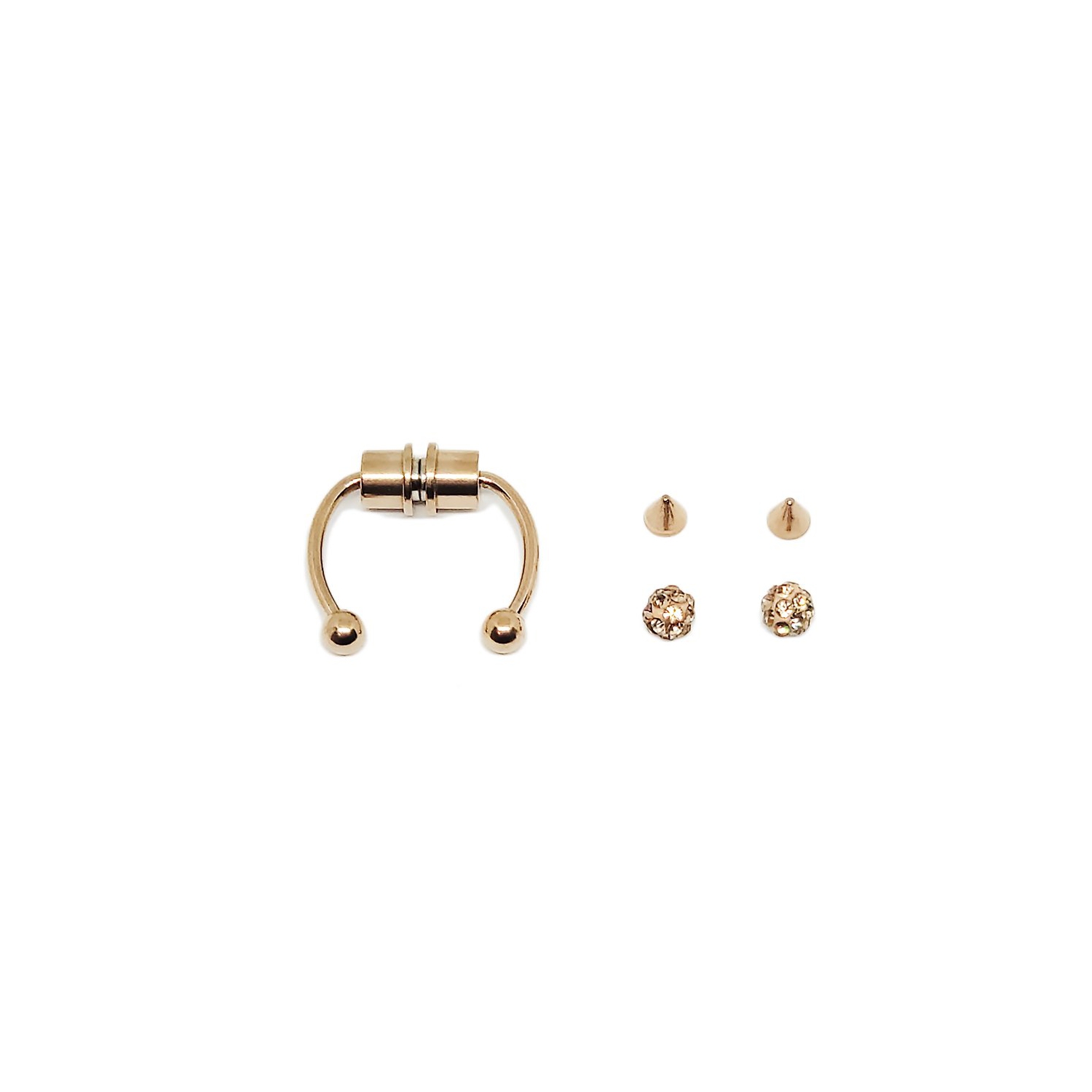 PANDACO Bronze Gold Magnetic Faux Nose Piercing Set