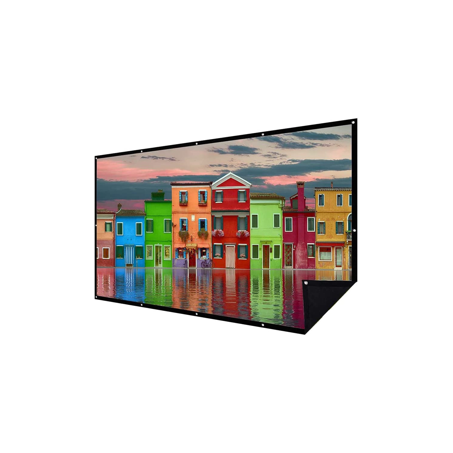 Écran de projection double couche 120 pouces 16: 9 Écran de projection portable 3D avec moins de transmission de la lumière pour le cinéma maison