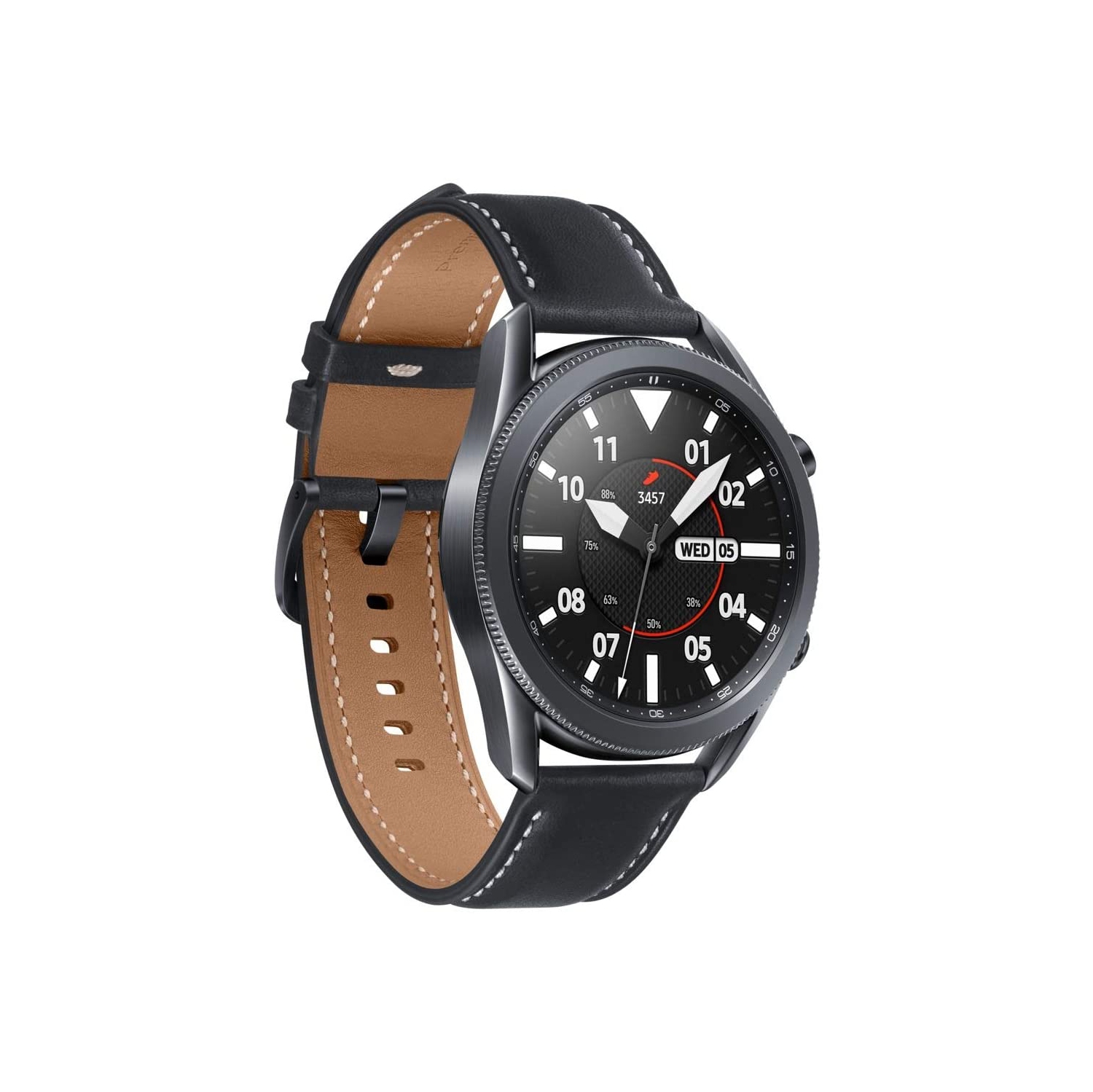 Samsung Galaxy Watch 3 Smartwatch with Advanced Health Monitoring - 8GB Internal Memory - Mystic Black + Black Leather Band (NEW)