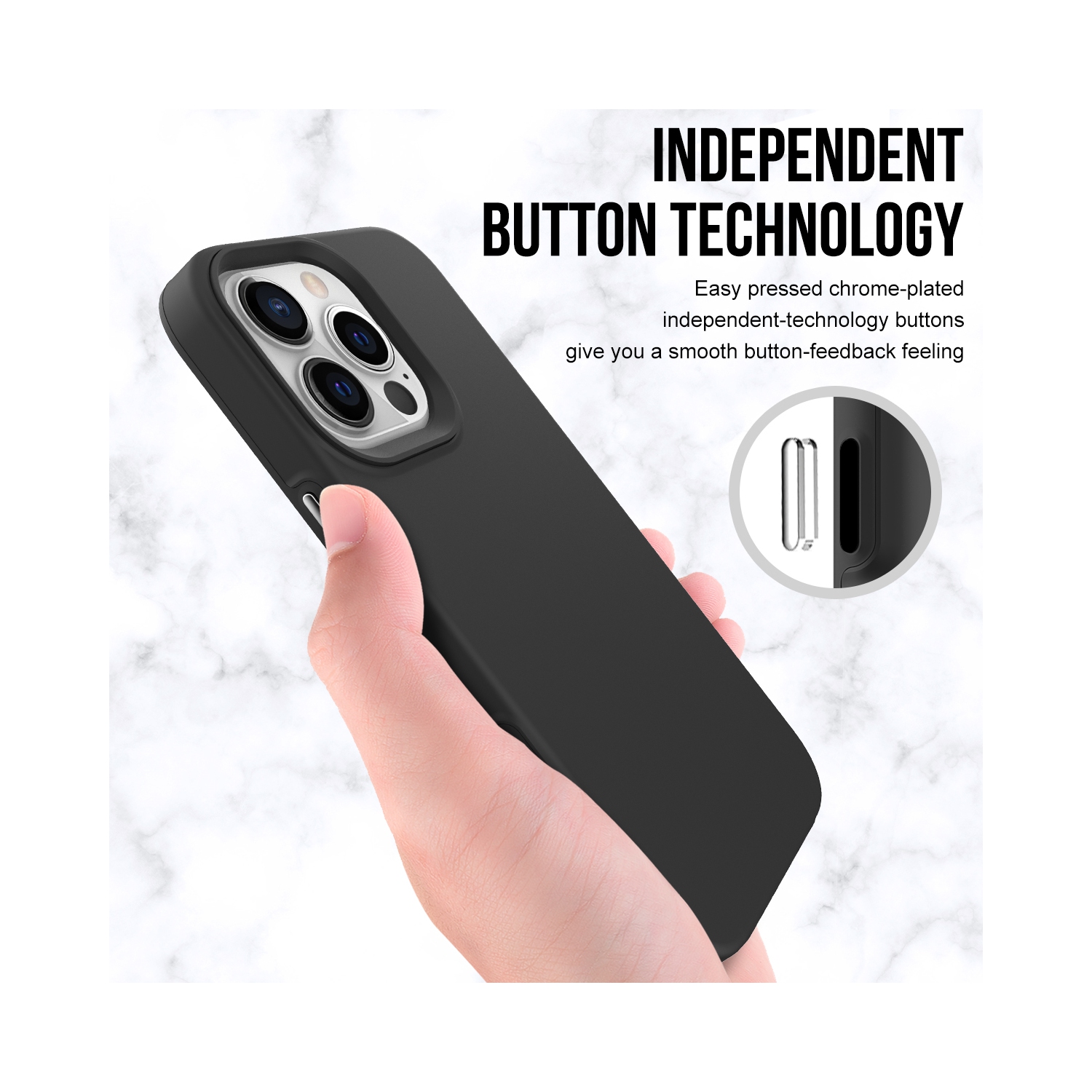 Étui rigide ajusté résistant aux chutes Guardian d’Uolo pour iPhone 13 Pro Max - Noir