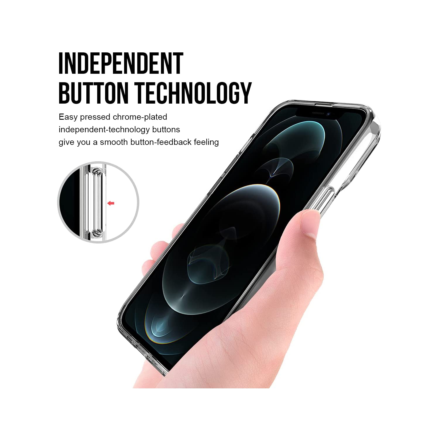 Étui protecteur rigide testé contre les chutes Soul+ [Hybrid TPU] d’Uolo pour [iPhone 13 Pro] - transparent