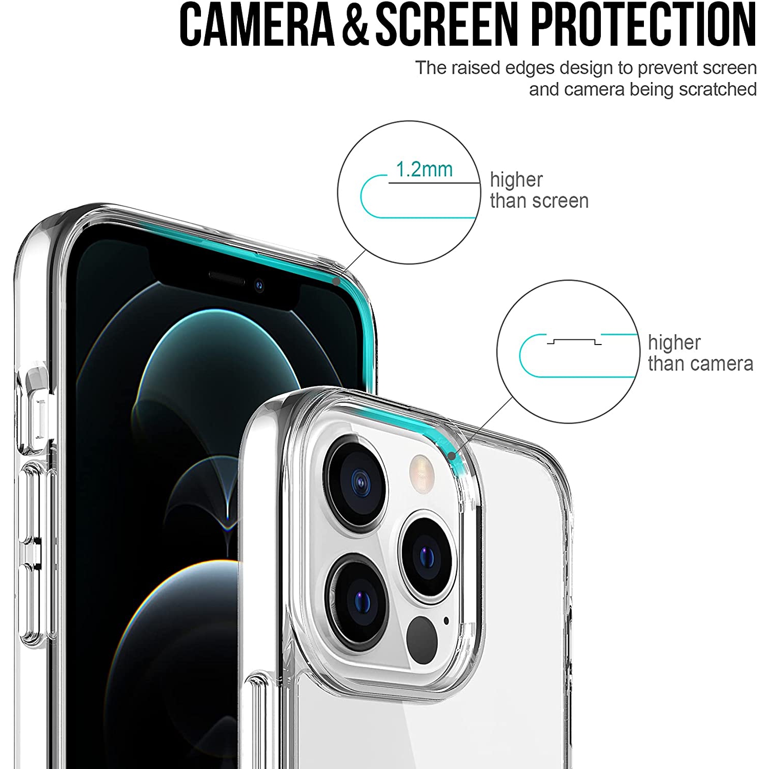 Étui protecteur rigide testé contre les chutes Soul+ [Hybrid TPU] d’Uolo pour [iPhone 13 Pro] - transparent
