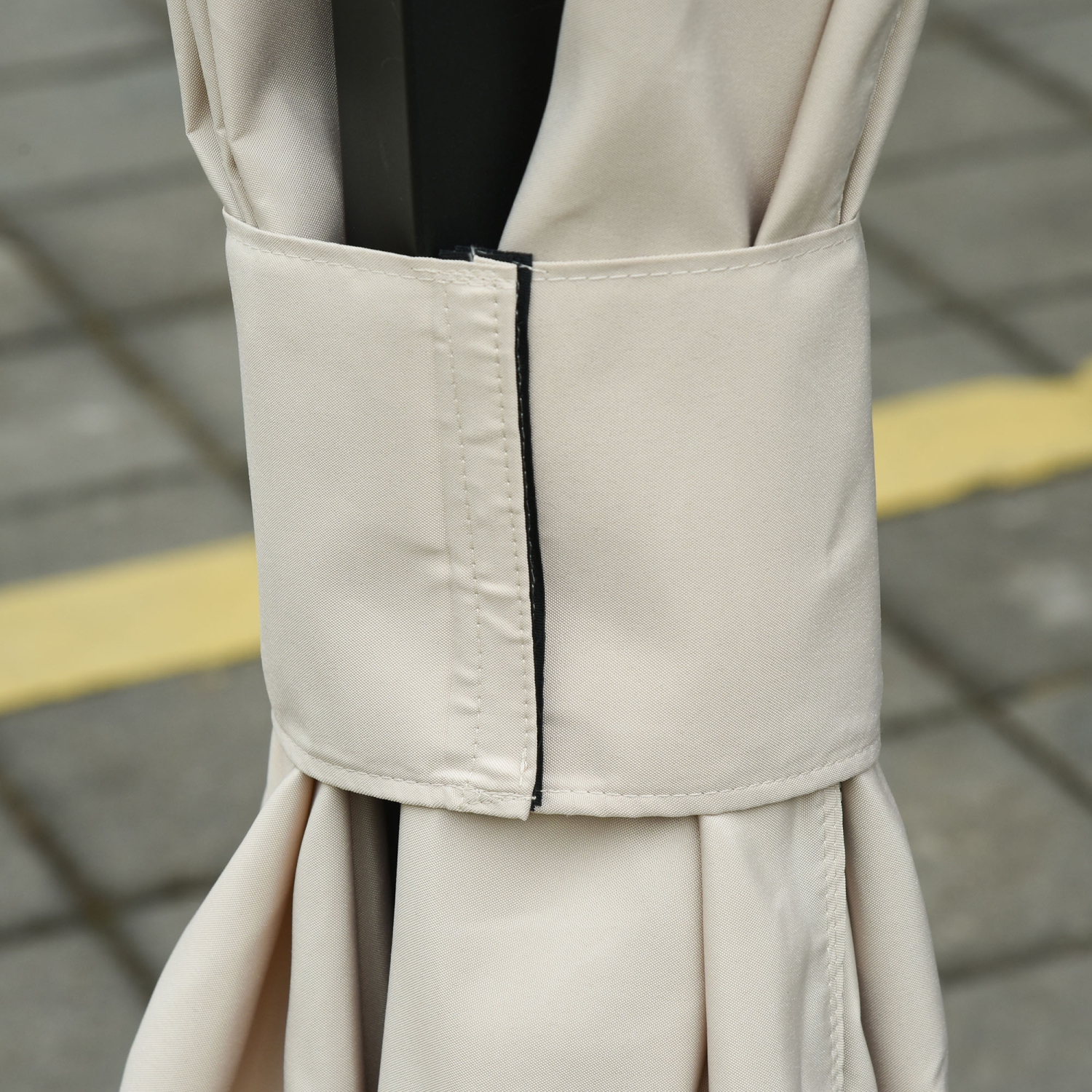 Outsunny Replacement Gazebo Curtains with Zipper, 4-Panel Gazebo Privacy Side Panels Only, for 10' x 12' Gazebos or Pergolas, Hooks/C-Rings Included,