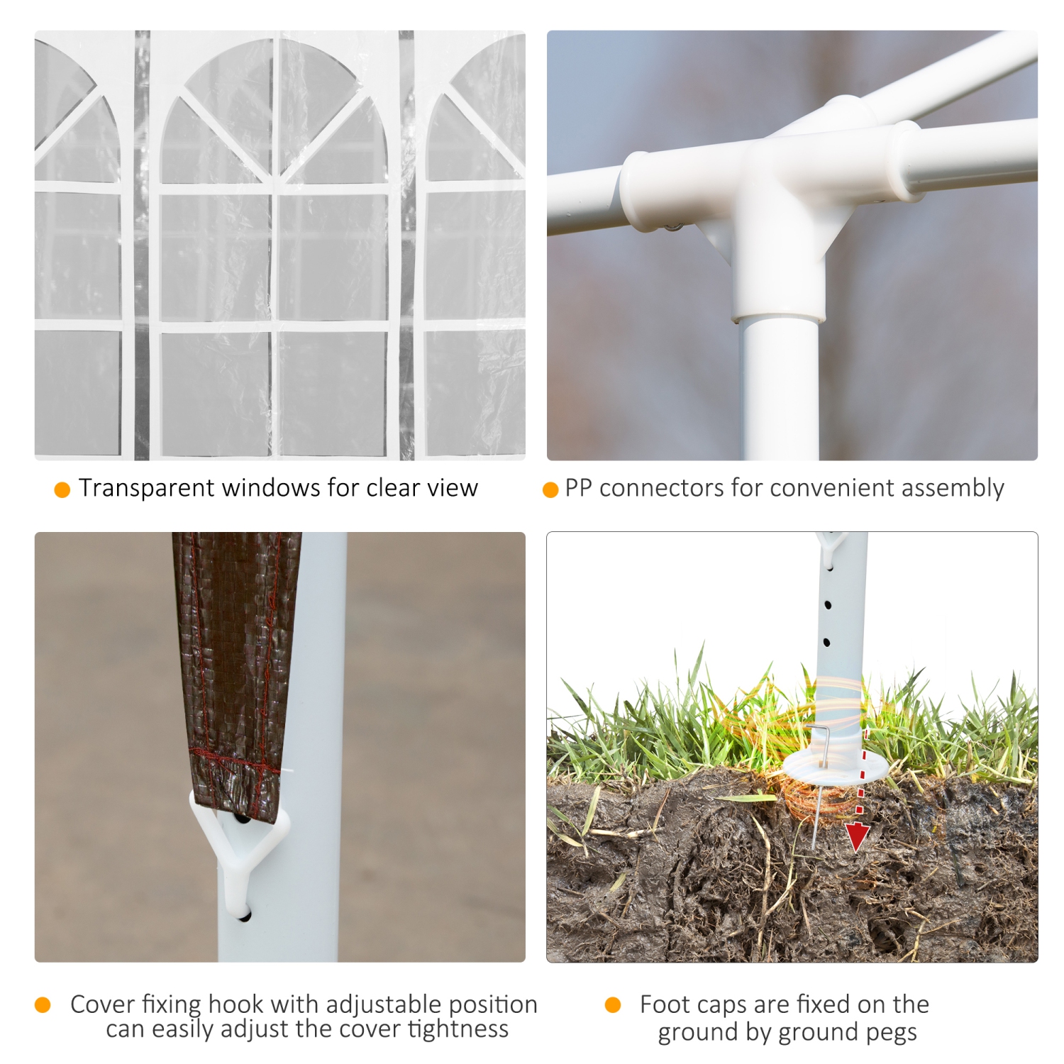 Tente de fête Outsunny de 18,7 x 9,4 pi, tente de mariage pliante portative, abri événement à auvent de jardin, pare-soleil extérieur avec 4 parois