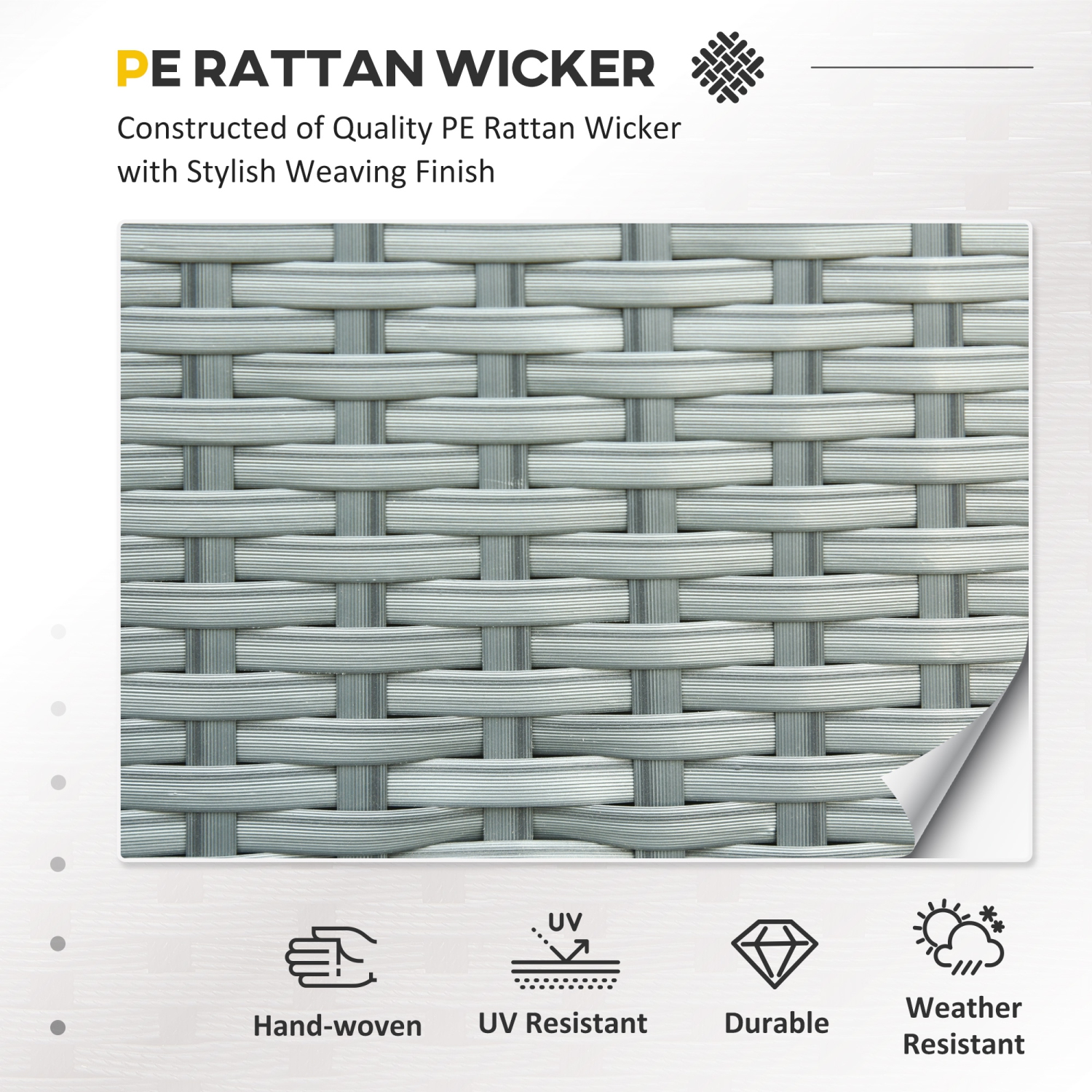 Outsunny Patio Furniture with Thick Cushions, 6 Pieces PE Wicker Patio Sectional Furniture Conversation Set with a Loveseat Sofa, 2 Recliner Chairs,