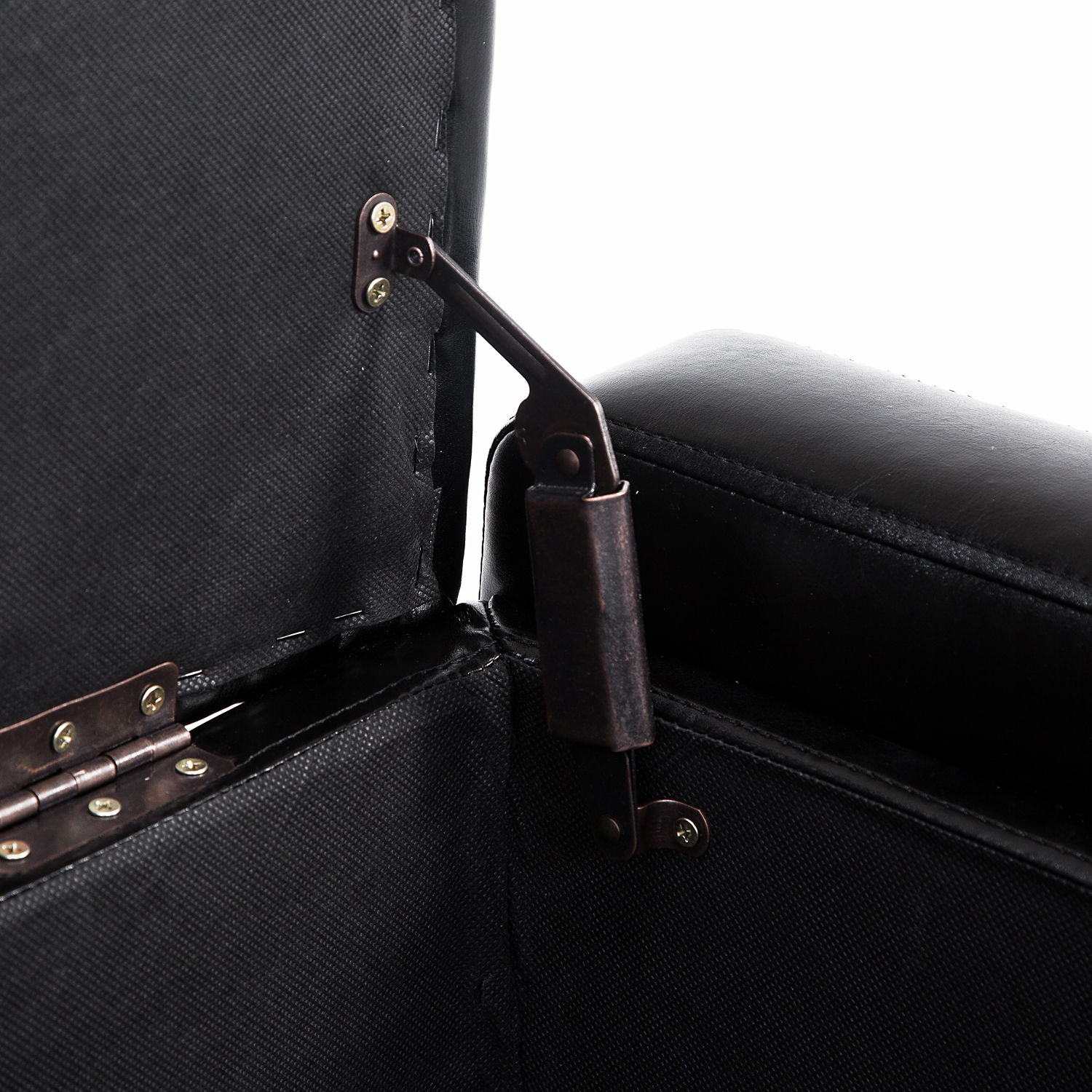 HOMCOM 42" Deluxe Faux Leather Padded Storage Ottoman Bench Foot Stool Seat Chair with Organizer, Black