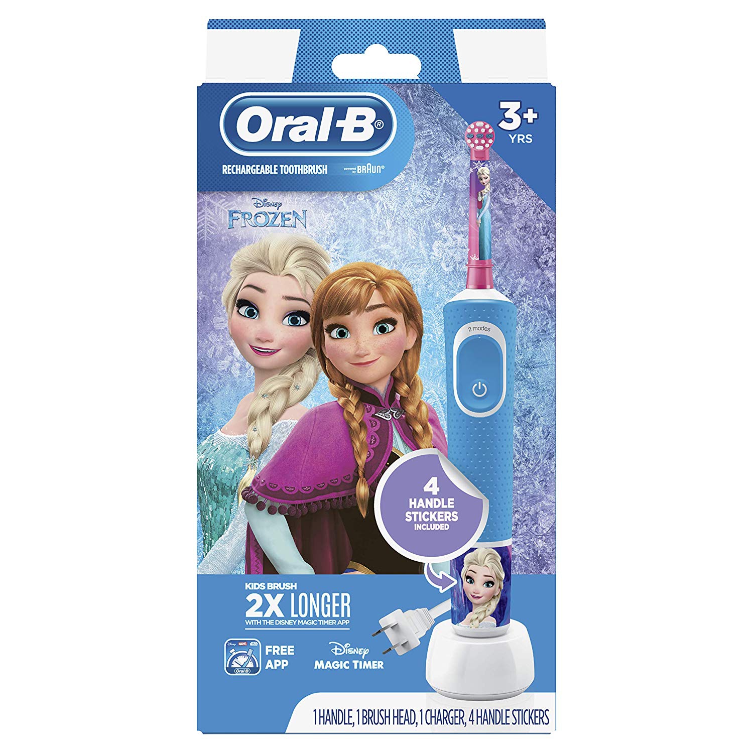Oral-B D100.413.2K Kids Electric Toothbrush featuring Disney's Frozen for Kids 3+