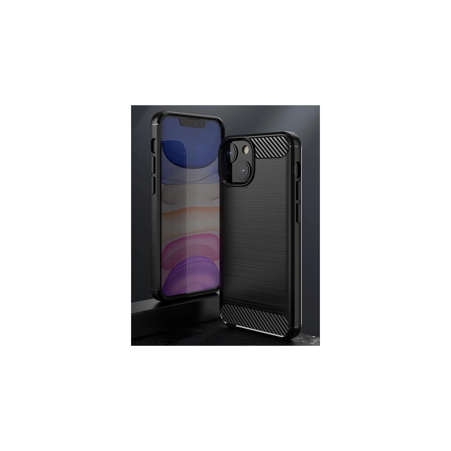 PANDACO – Boîtier en métal brossé noir pour iPhone 13