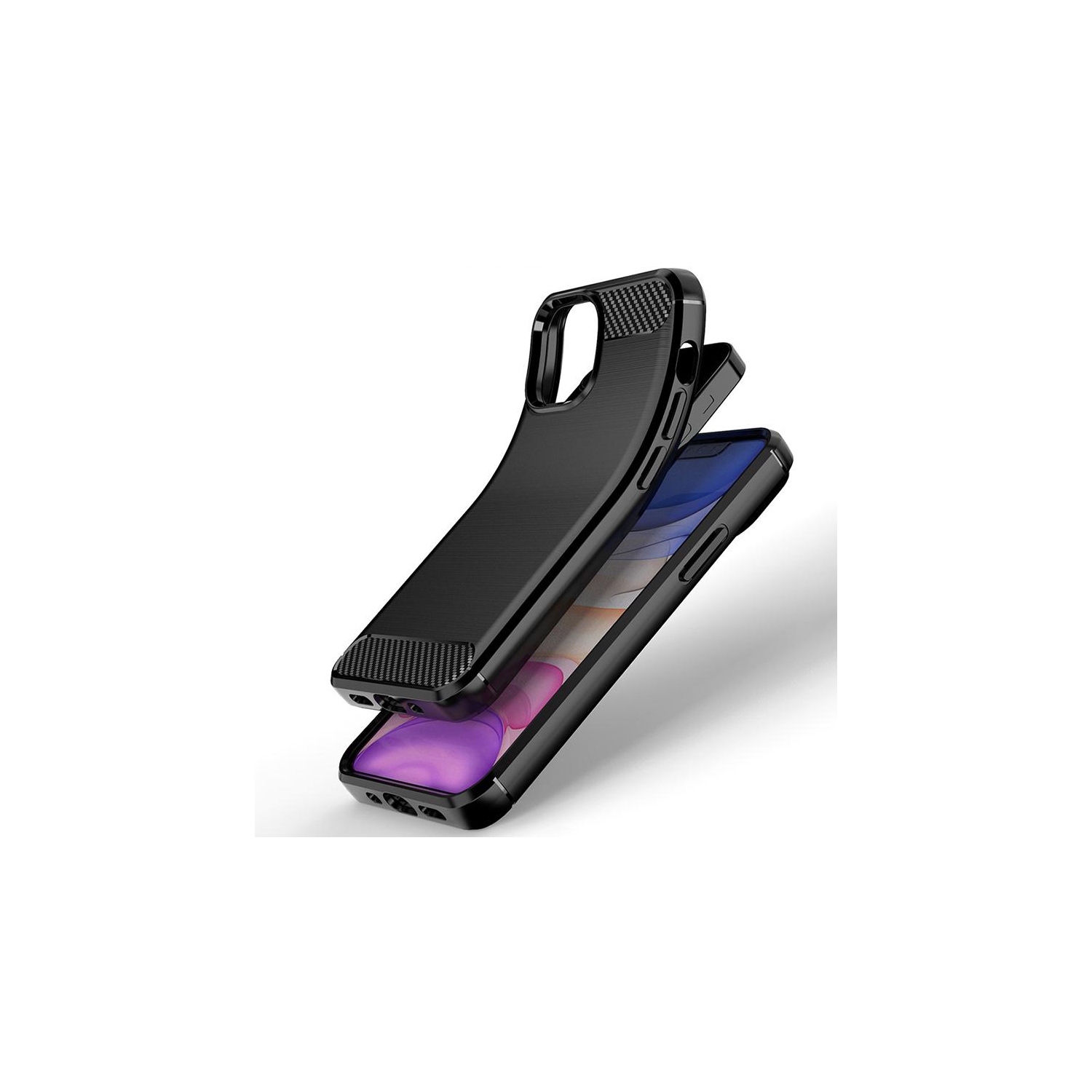 PANDACO – Boîtier en métal brossé bleu marine pour iPhone 13