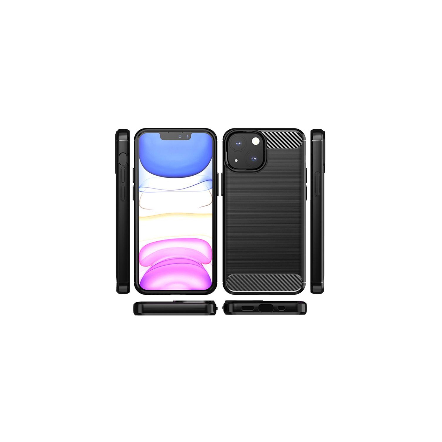 PANDACO – Boîtier en métal brossé bleu marine pour iPhone 13