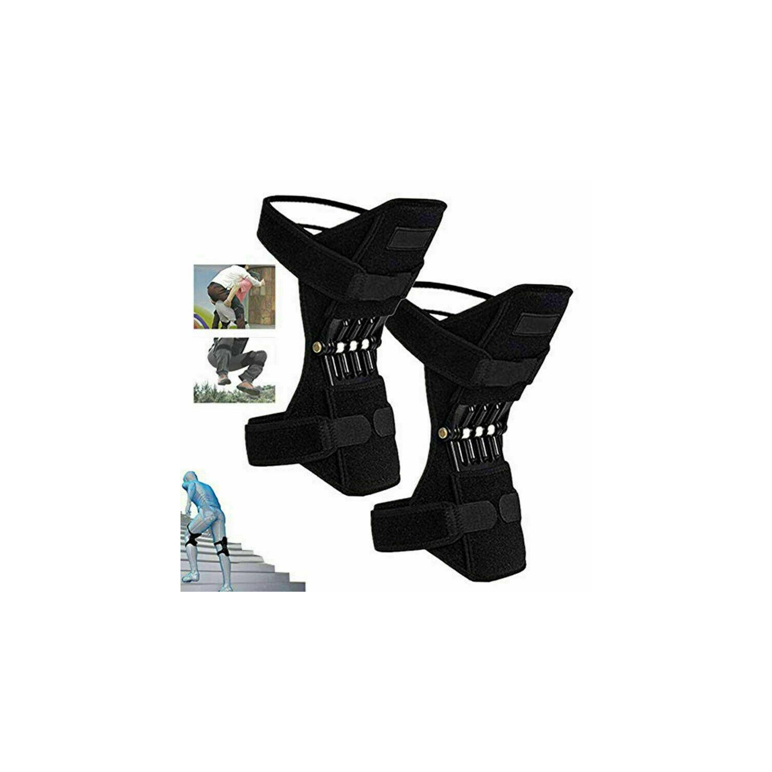 2 coussins de genoux à ressort électriques, support de jambe, rebond, barre stabilisatrice, nouveau