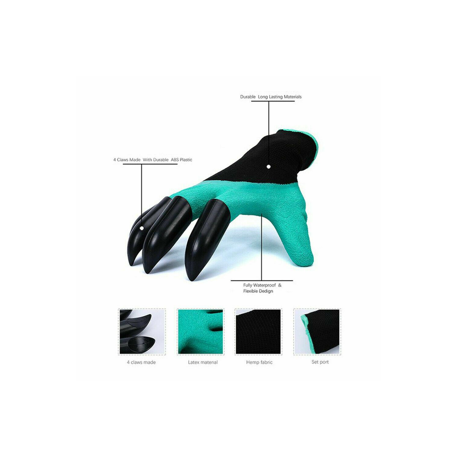 Garden Gloves with Claws for Digging Planting Gardening ABS Tool for Home Pot