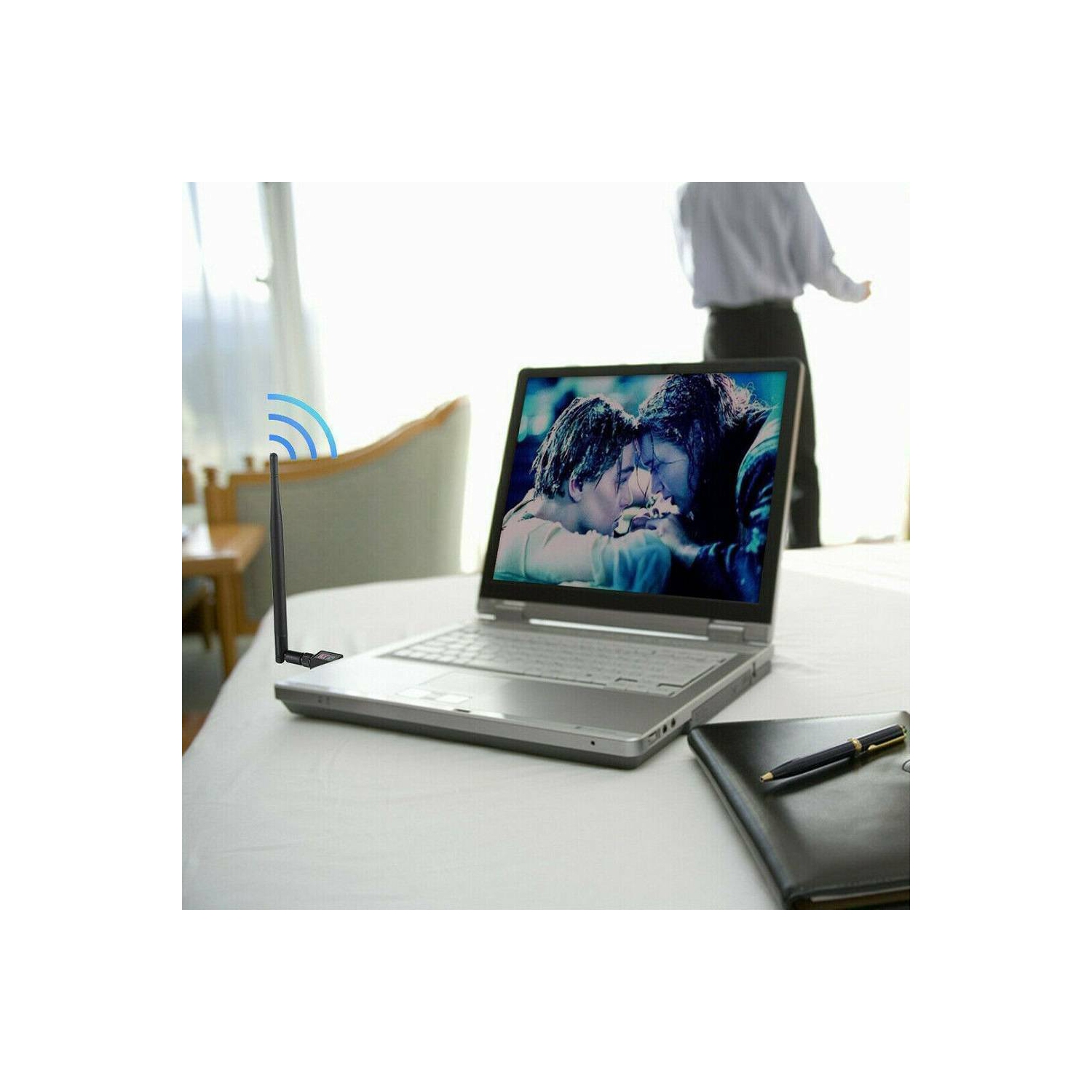 AC600 Mbps Dual Band 2.4/5Ghz Wireless USB WiFi Network Adapter w/Antenna 802.11