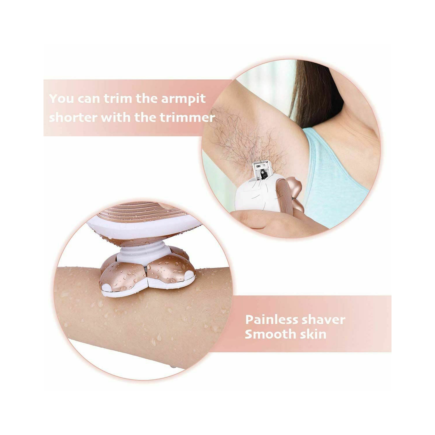 Épilateur électrique pour cheveux pour femmes rasoir électrique avec tondeuse bikini à jambes visage Razor