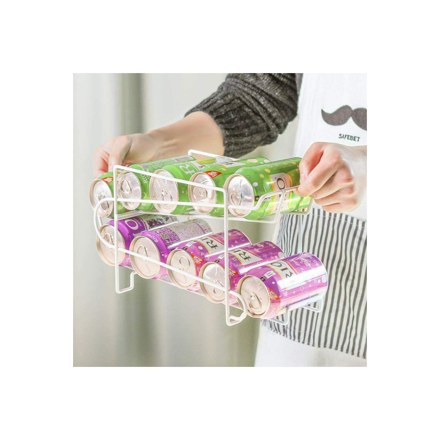 Support de rangement à tablettes pour canettes à bière et cola double couche