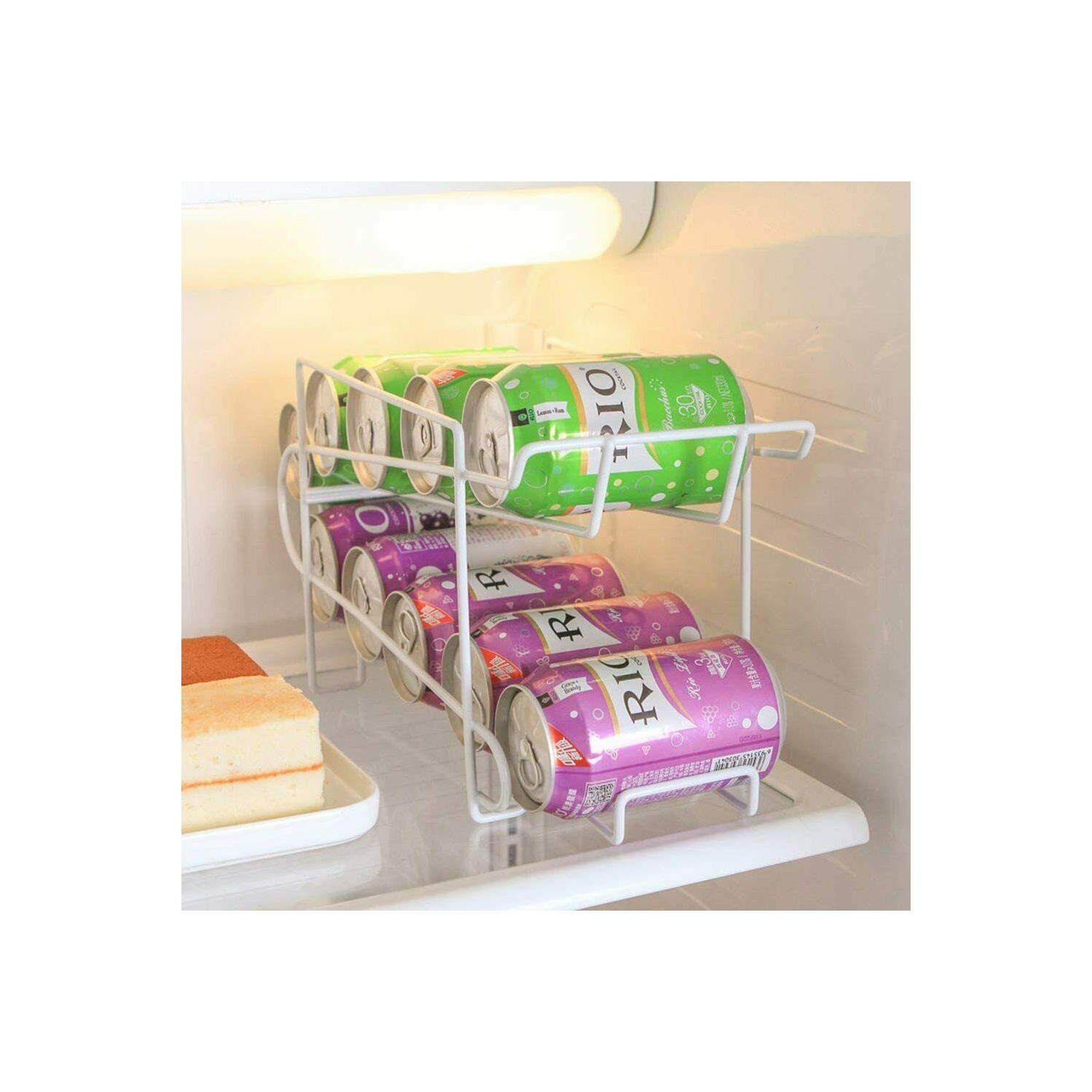 Support de rangement à tablettes pour canettes à bière et cola double couche