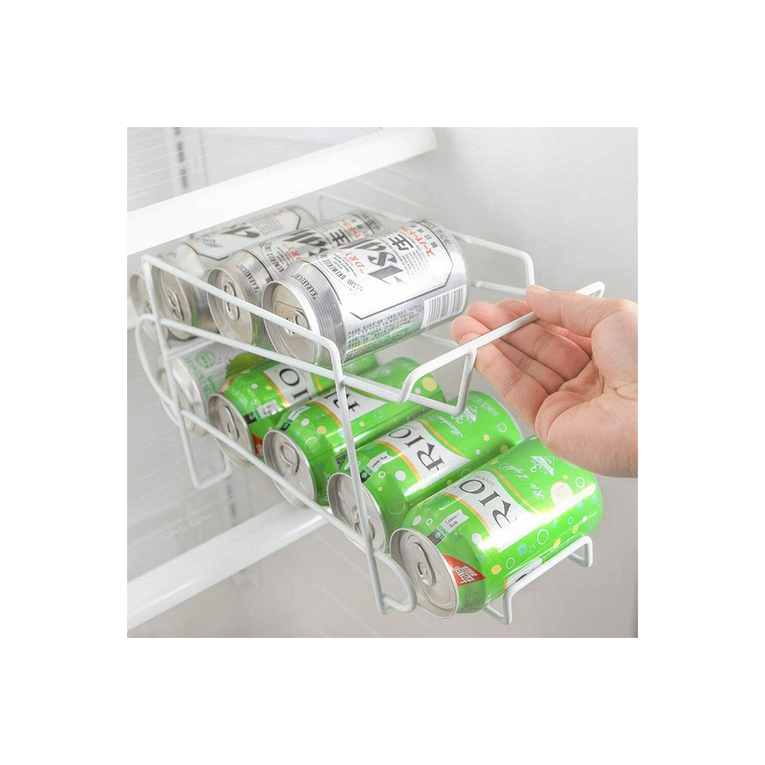 Support de rangement à tablettes pour canettes à bière et cola double couche