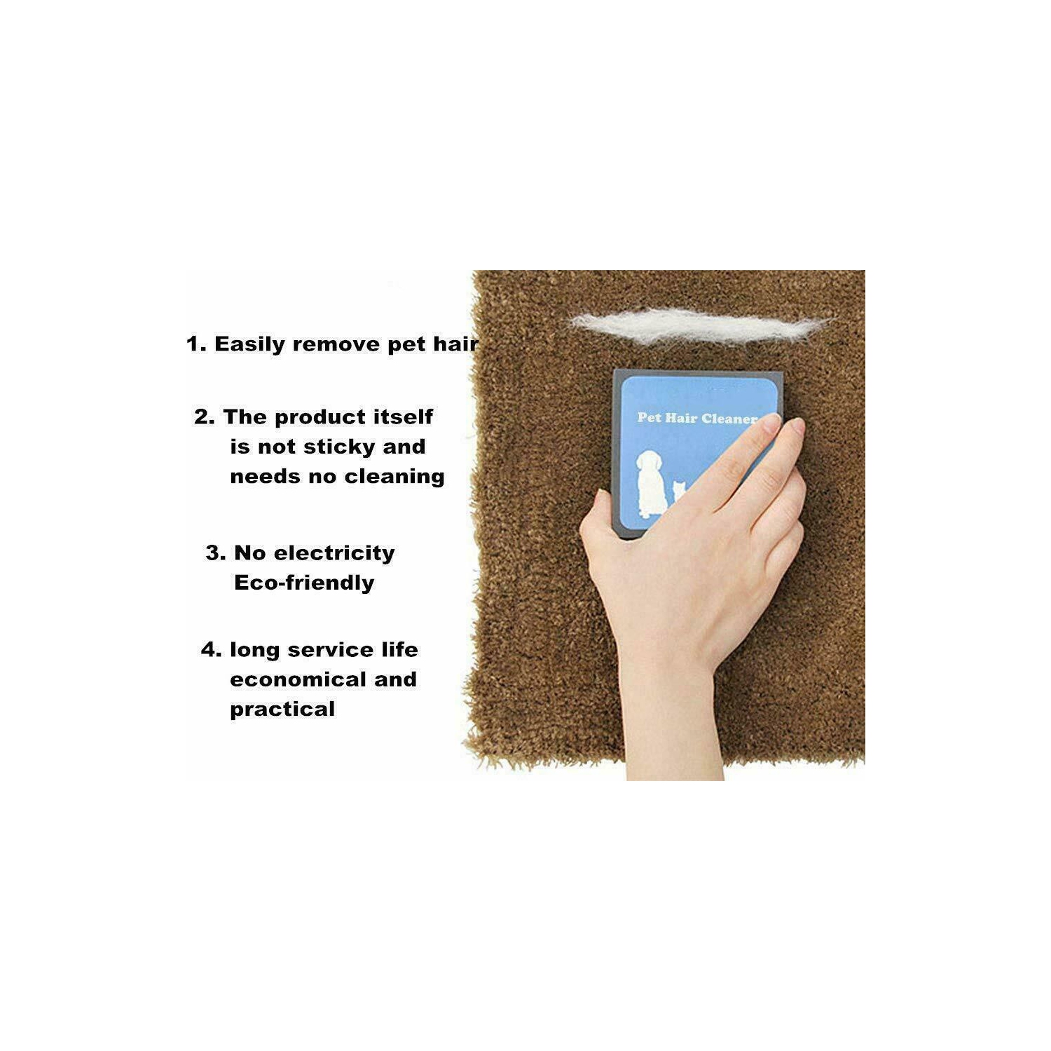 Brosse de nettoyage réutilisable pour poils d'animaux domestiques pour poils d'animaux avec éponge pour poils d'animaux