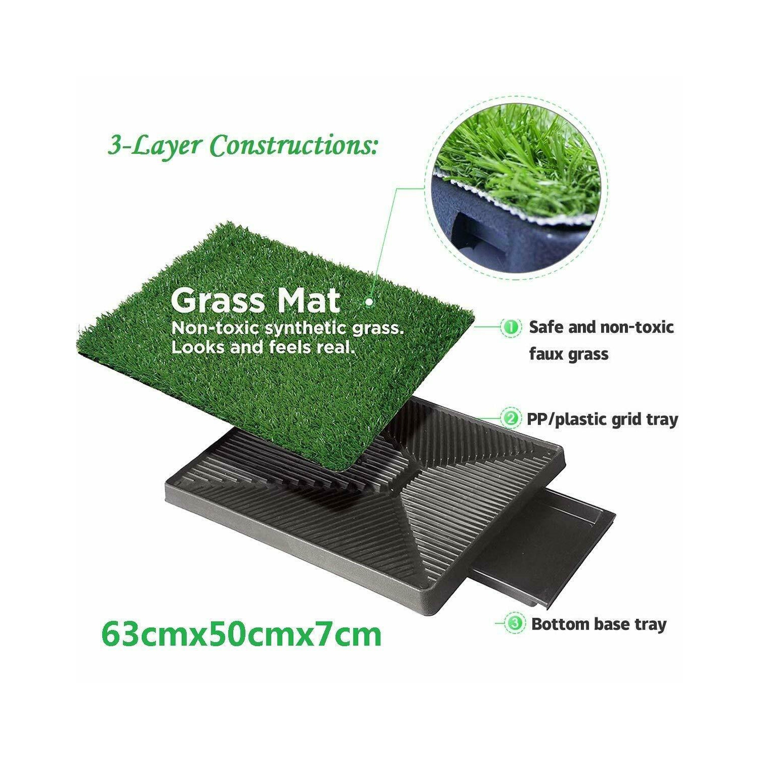 Bac à petits pots portatif pour chien Grass pour la salle de bains, solution de rechange pour l'intérieur