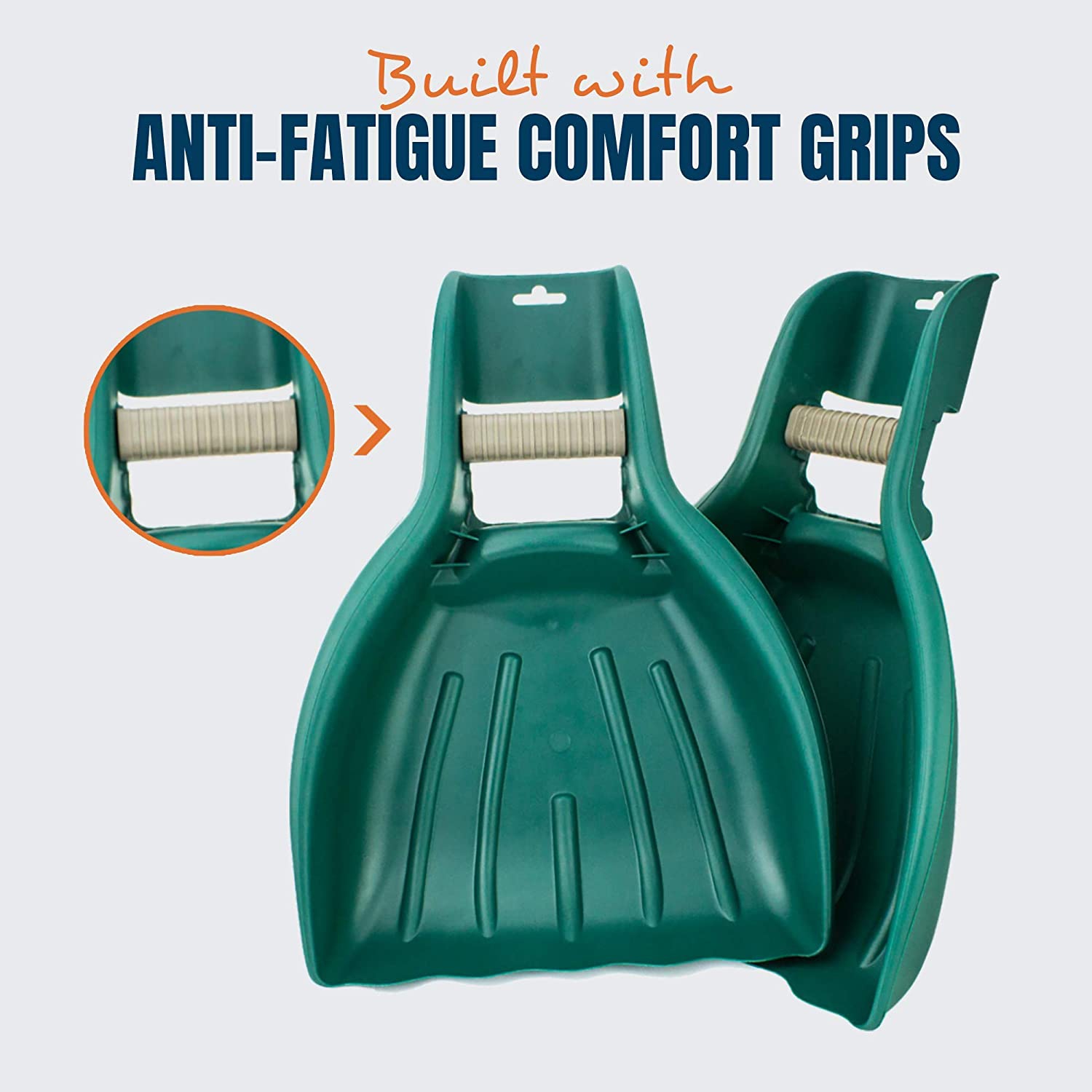 MEKKAPRO Leaf Scoops and Claws V2.0, 1-Pair, Sturdy Ergonomic Grip, Large Hand Held Garden Rake Grabbers for Leaf Lawn Grass Removal