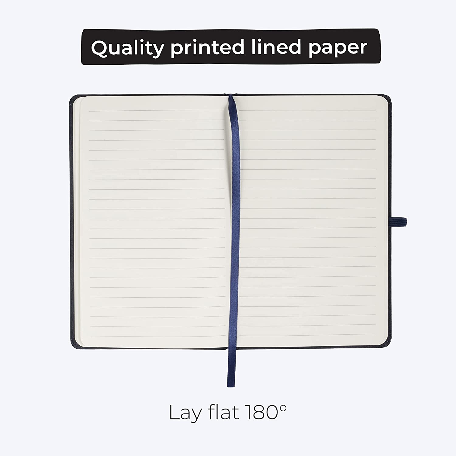 WallDeca Classic Lined Notebook Journal, Hard Cover, 240 Pages, Ruled 8.25 x 5"