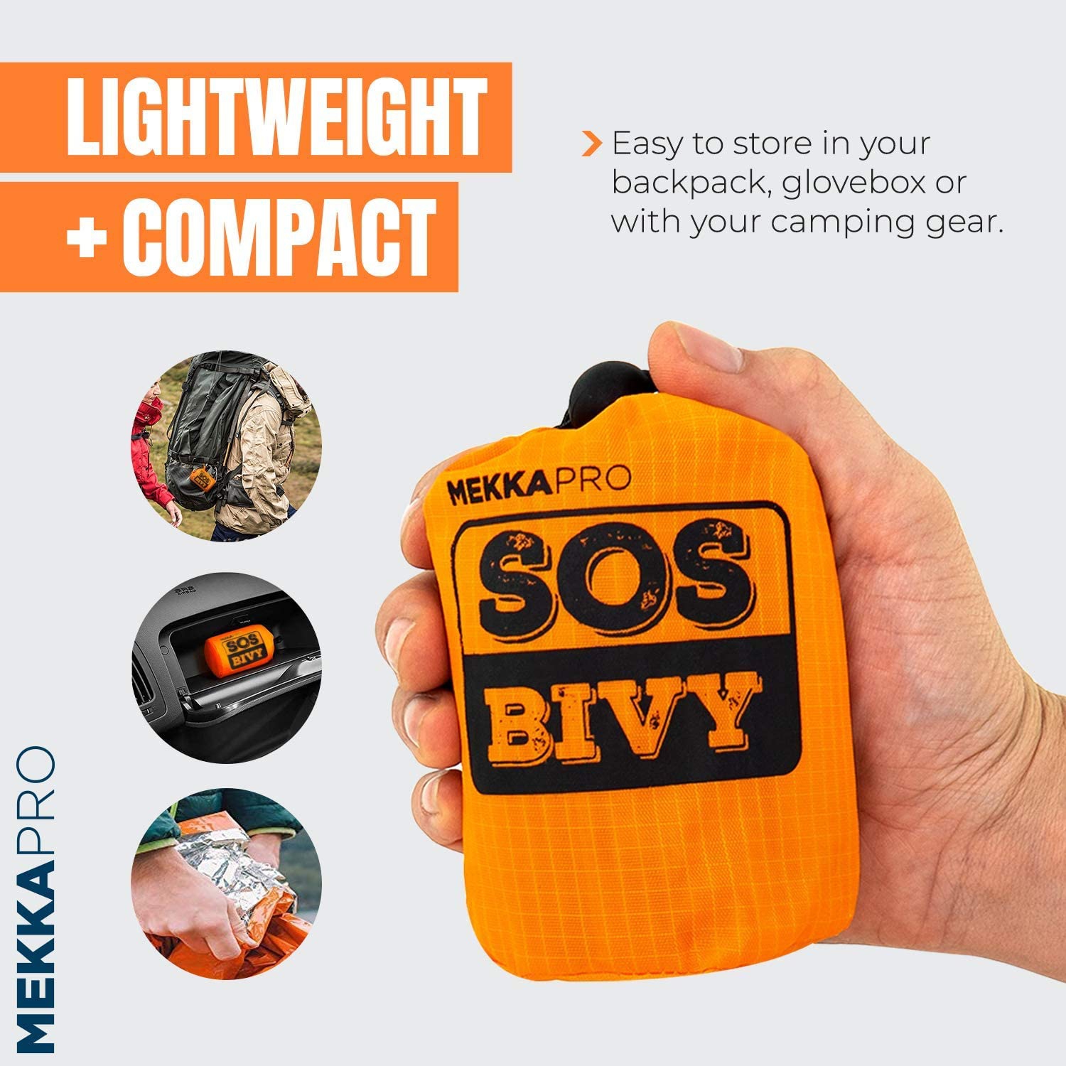 MEKKAPRO SOS Emergency Thermal Bivy Sleeping Bag with Survival Whistle, Survival Bivvy Sack