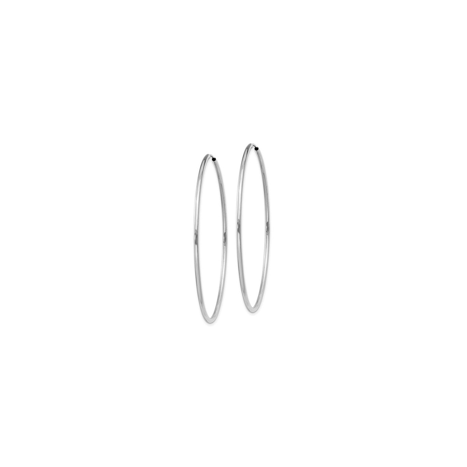 Large Hoop Earrings in 14K White Gold 2 Inch