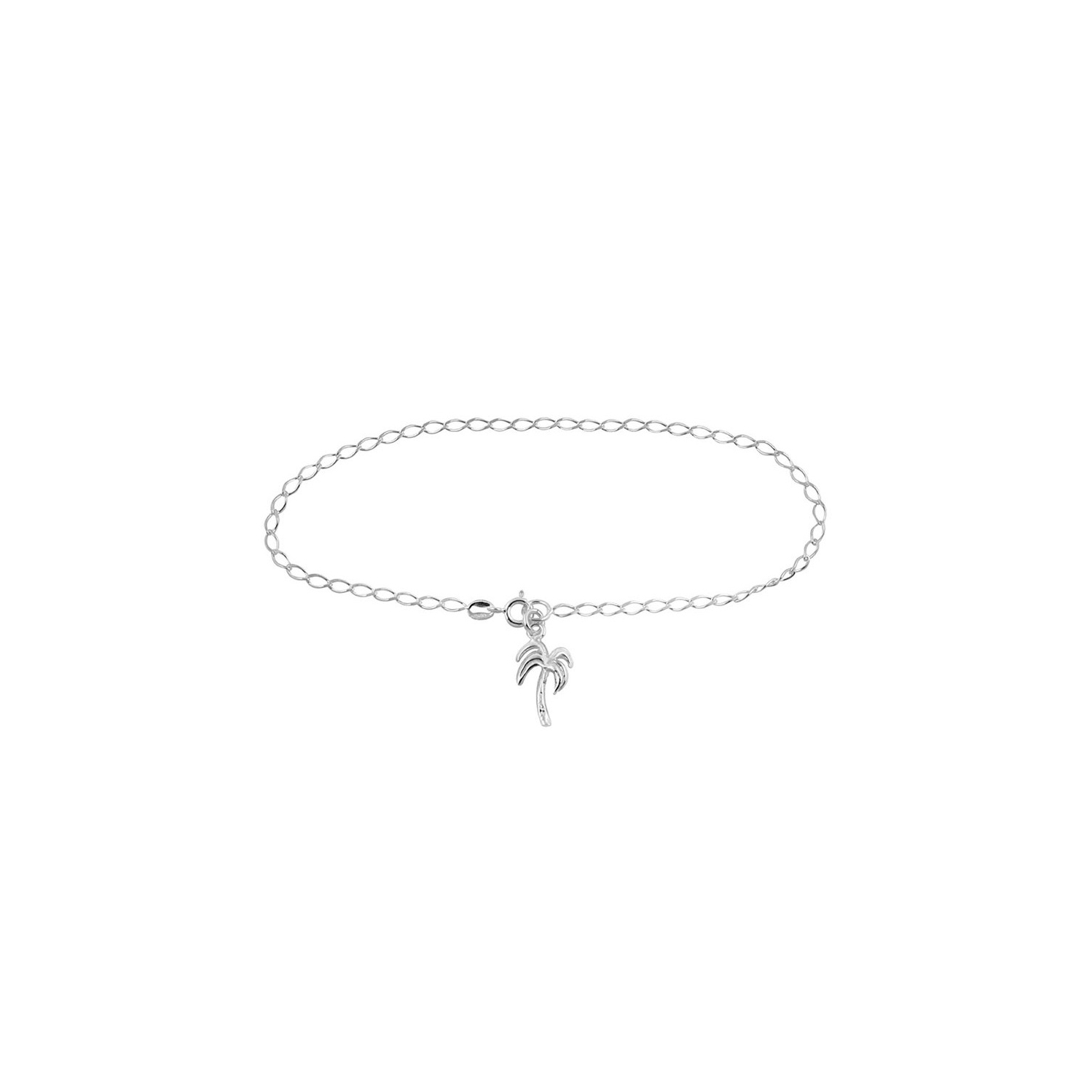 Palm Tree Anklet in Sterling Silver