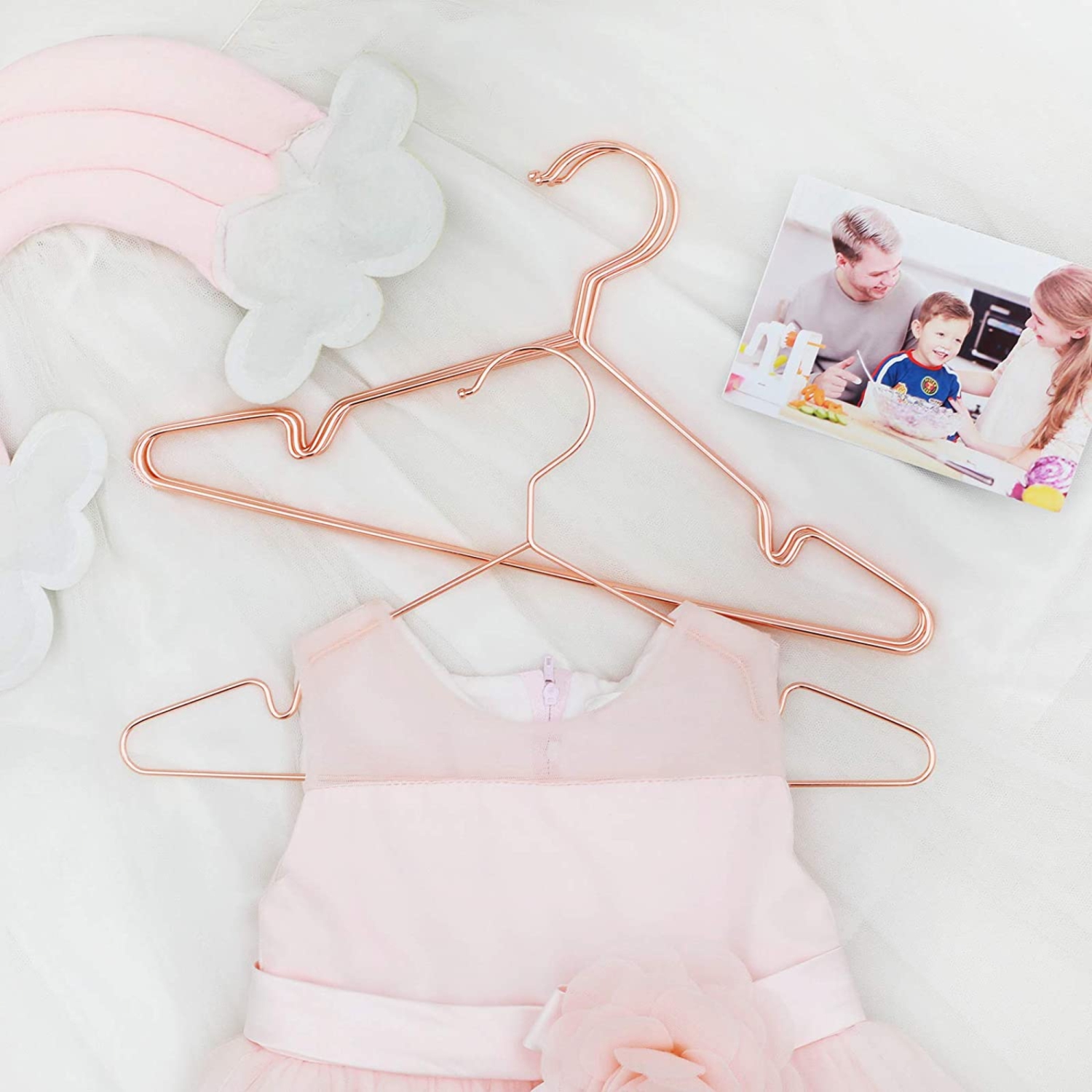 Lot de 20 cintres en métal pour enfants, or rose