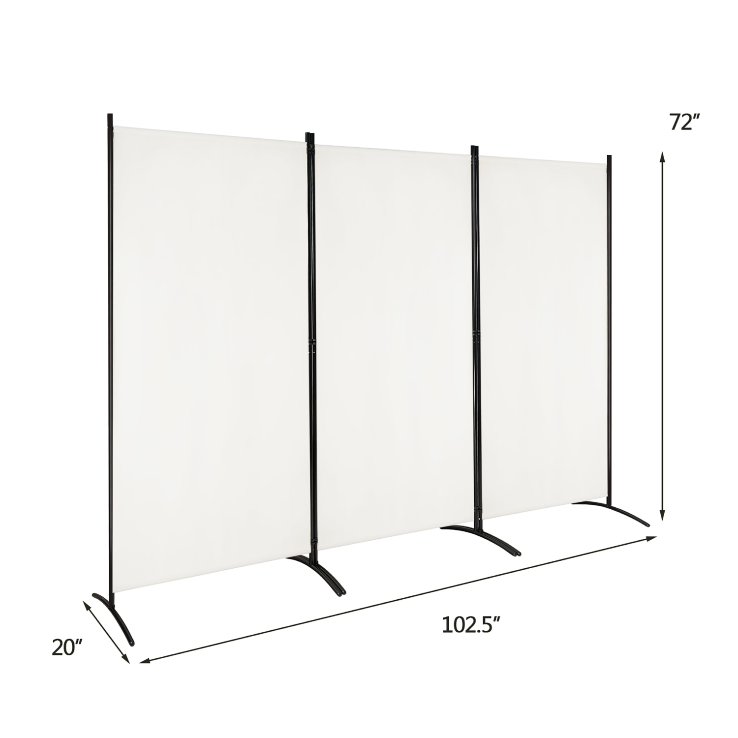 Costway 3-Panel Room Divider Folding Privacy Partition Screen for Office Room