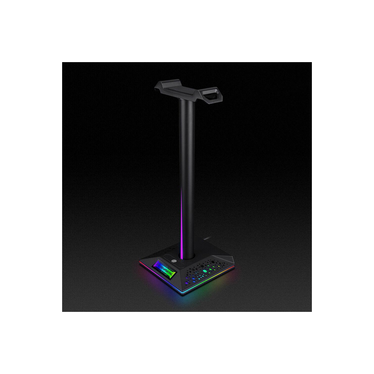 RGB Headphones Desktop Stand Gaming Headset Holder with 3.5mm 2 USB Ports
