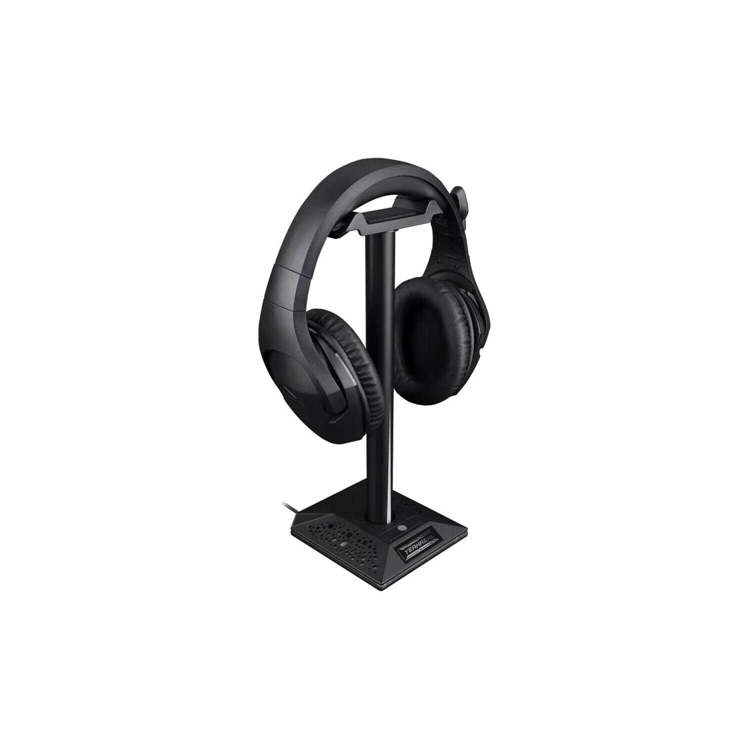 RGB Headphones Desktop Stand Gaming Headset Holder with 3.5mm 2 USB Ports
