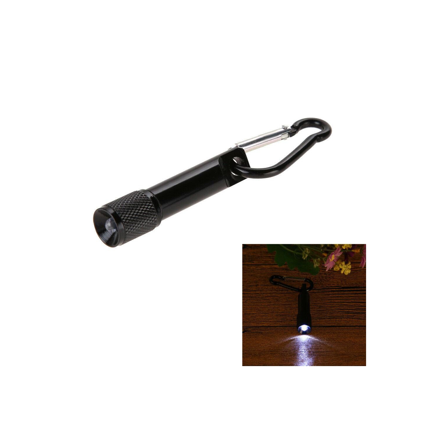 Portable Mini Handy Sport Outdoor LED Flashlight Torch Light With Carabiner