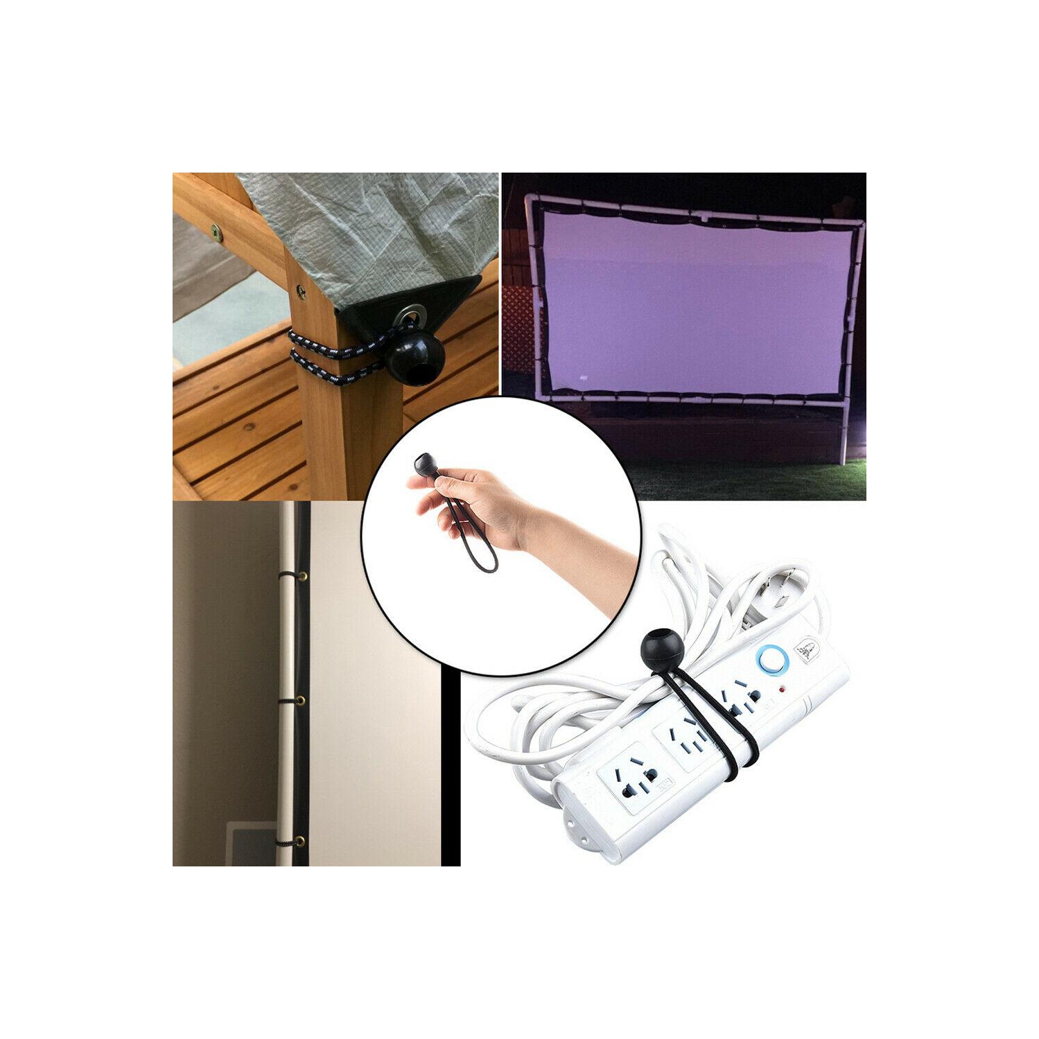 Elastic Tent Bungees Ball Fixing Rope Awning Canopy Bungee Cords