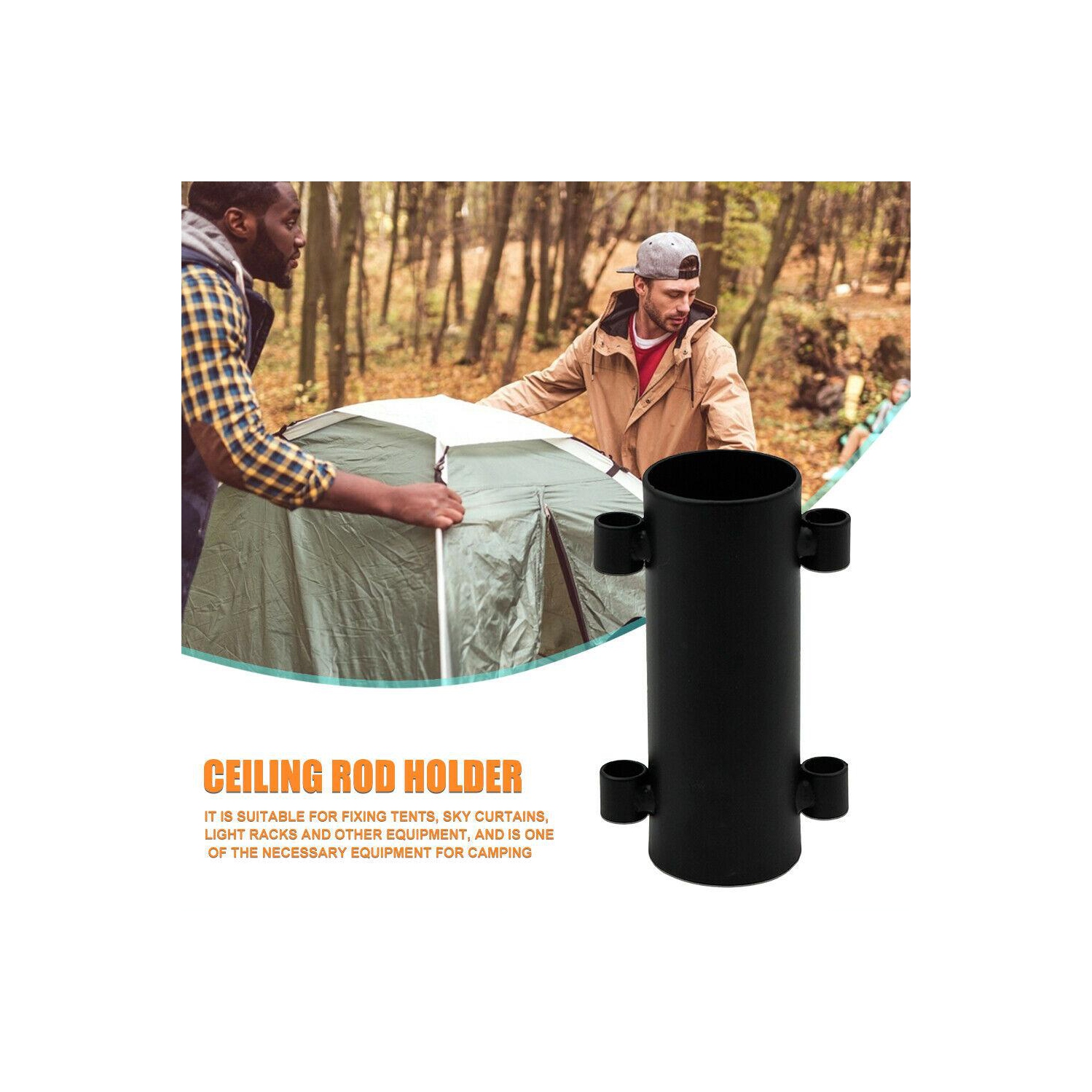 Auvent de camping à tube fixe résistant au vent pour poteau d'auvent de tente