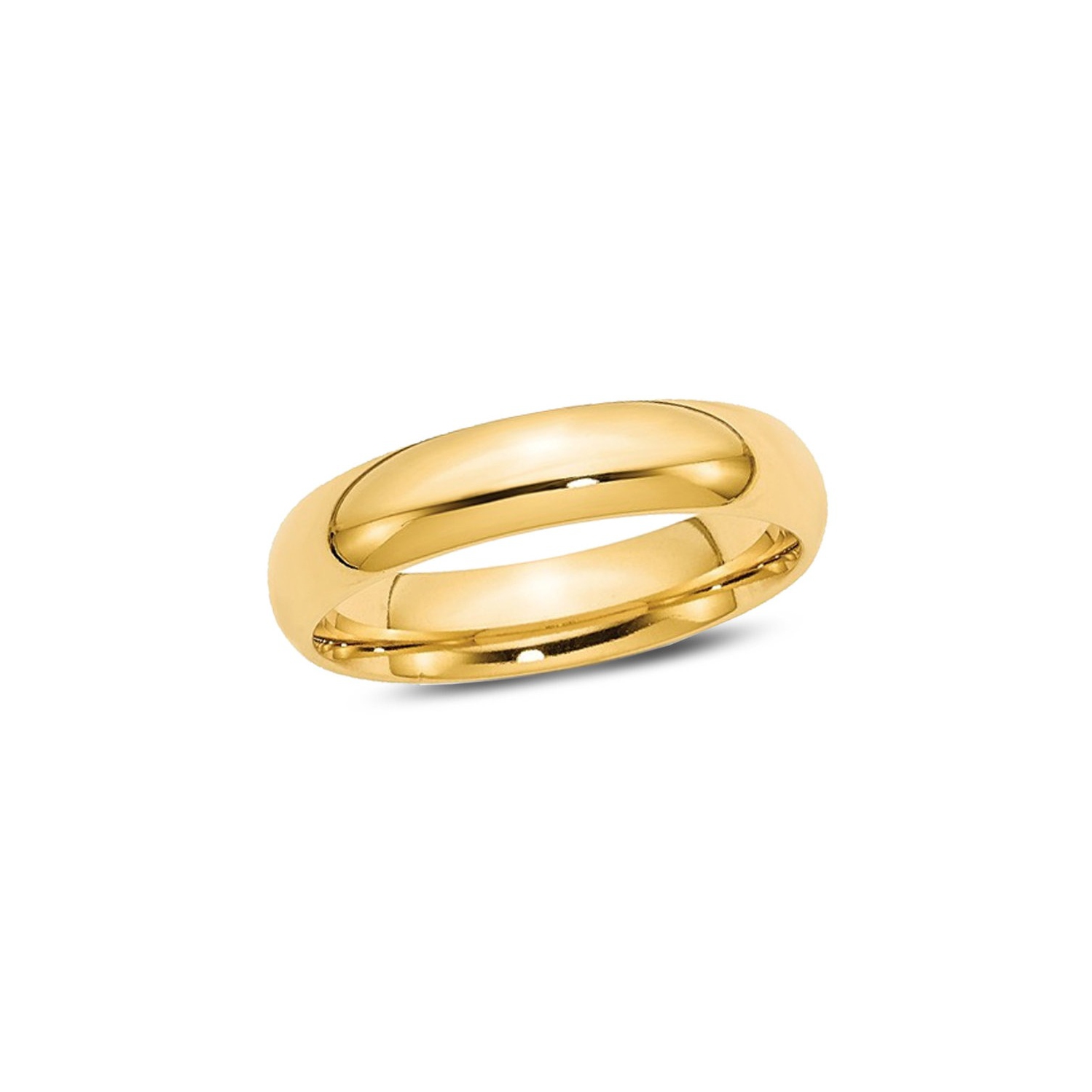 Ladies or Mens 14K Yellow Gold Comfort Fit 5mm Wedding Band Ring