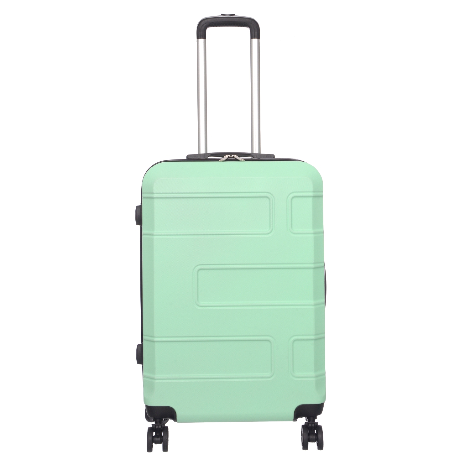 NICCI Deco Collection ABS Plastic 4-Wheel Spinner Hardside Luggage 24" Medium, Mint Green