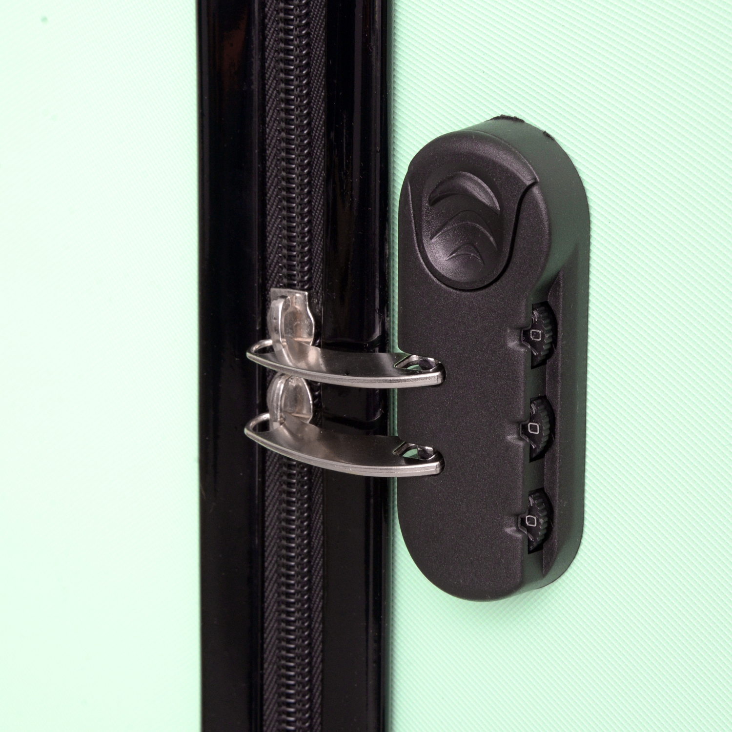 NICCI Deco Collection ABS Plastic 4-Wheel Spinner Hardside Luggage 24" Medium, Mint Green