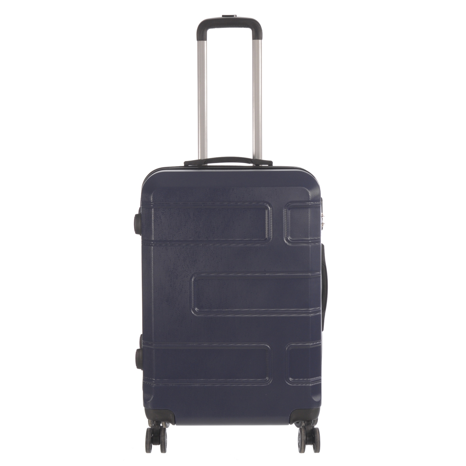 NICCI – valise rigide à 4 roulettes pivotantes de la collection Deco en plastique ABS, moyen, 24 po, bleu foncé