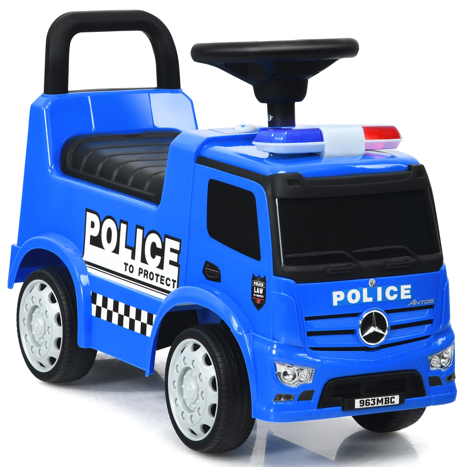 Costway Kids Ride On Push Police Car Licensed Mercedes Benz Push and Ride Racer