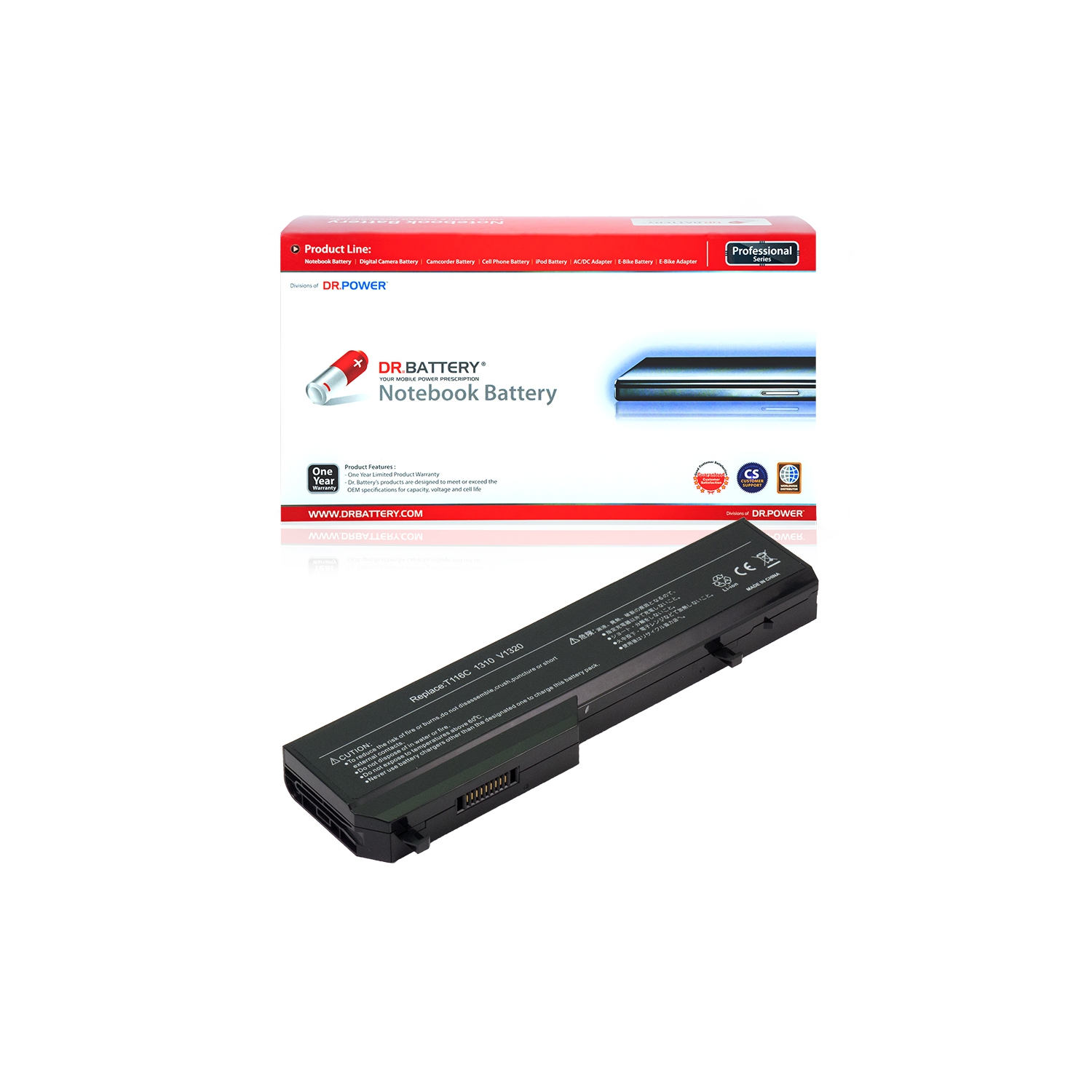 DR. BATTERY - Replacement for Dell Vostro 1310 / 1320 / 1320n / 1510 / 1511 / 1520 / 312-0724 / 312-0725 / 312-0859 / 312-0922