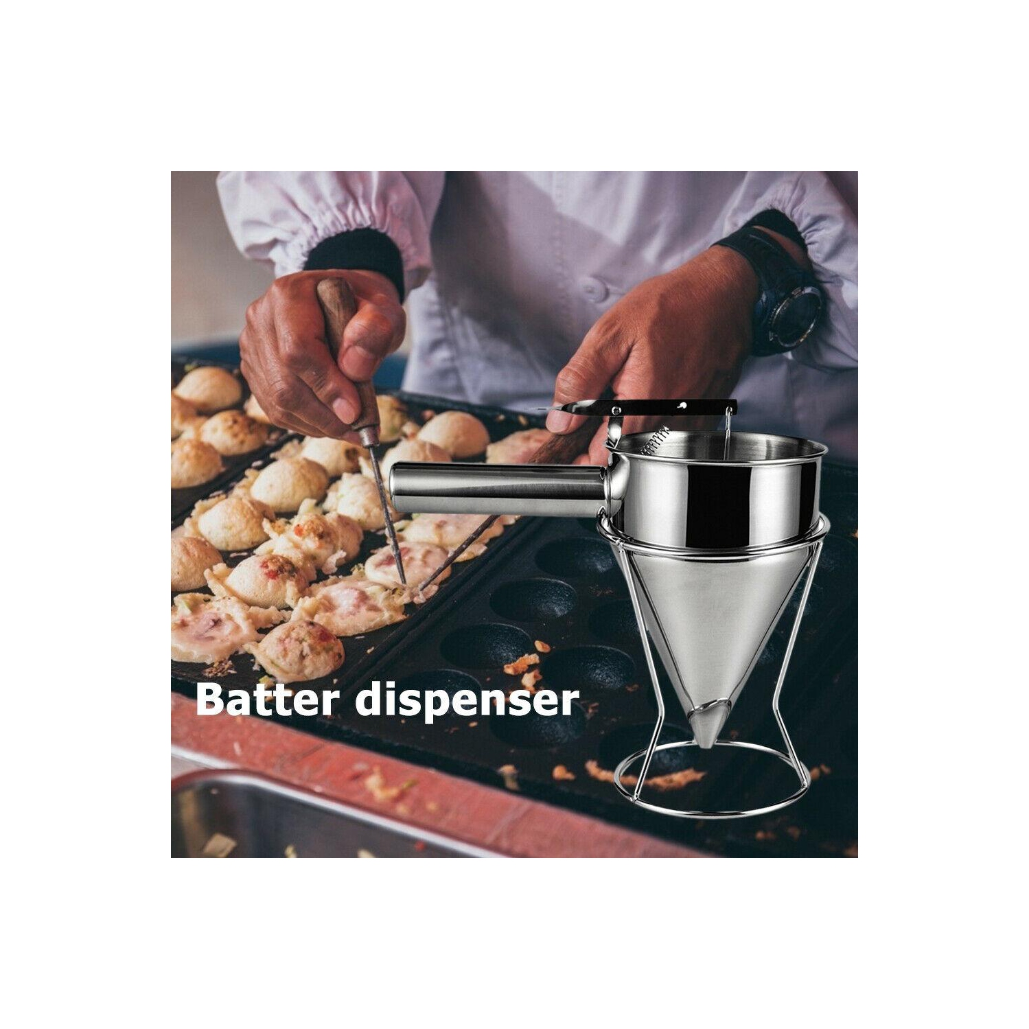 Baking Cake Batter Piston Funnel Stainless Steel Cream Dosing Dispenser