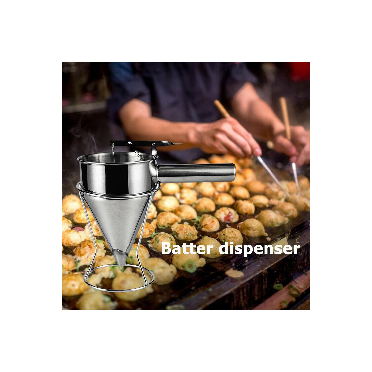 Baking Cake Batter Piston Funnel Stainless Steel Cream Dosing Dispenser