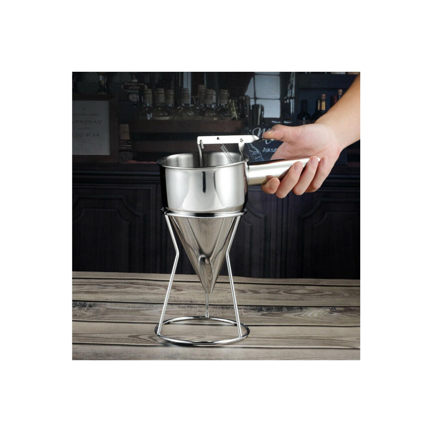 Baking Cake Batter Piston Funnel Stainless Steel Cream Dosing Dispenser