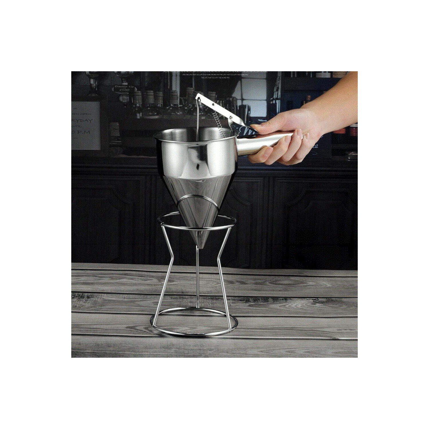 Baking Cake Batter Piston Funnel Stainless Steel Cream Dosing Dispenser