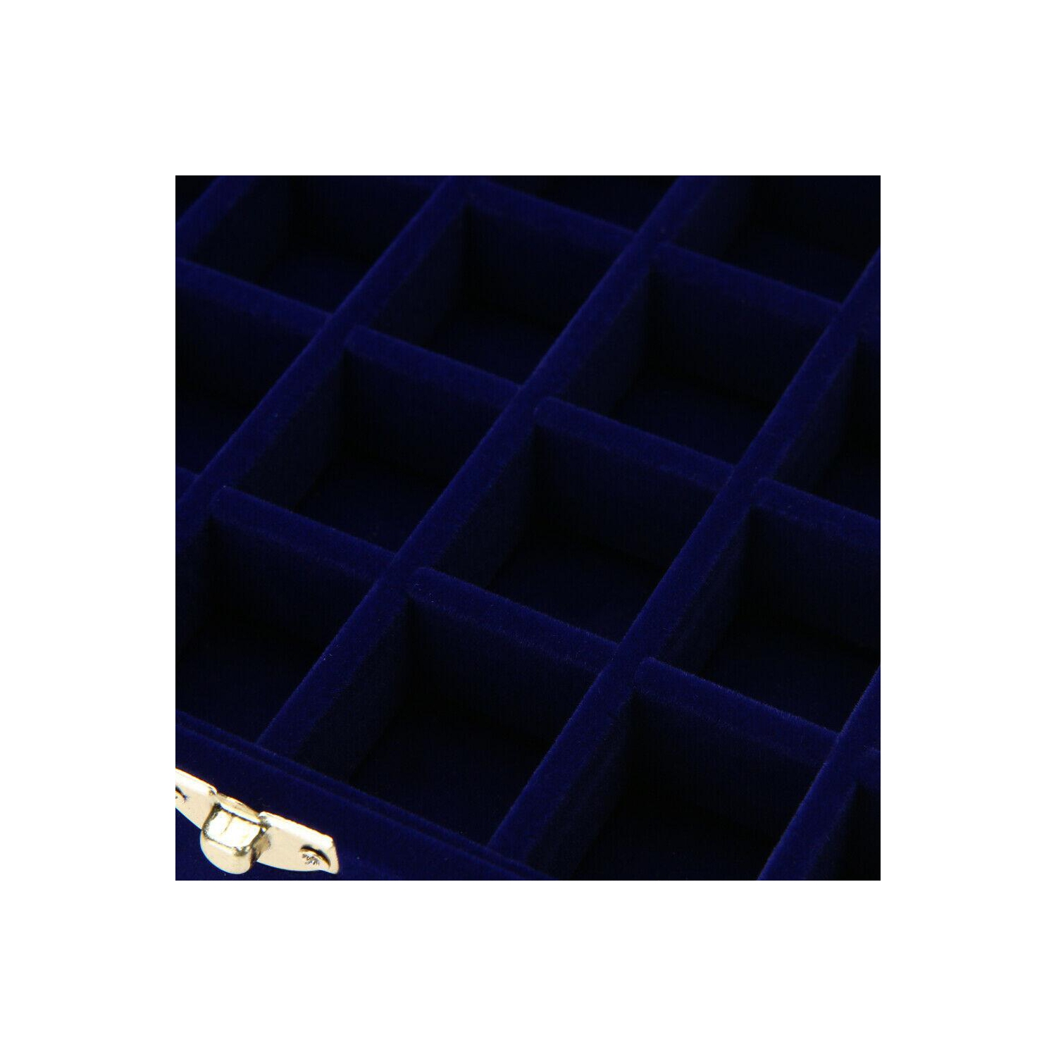 Coffret à bijoux en verre de velours avec plateau de rangement